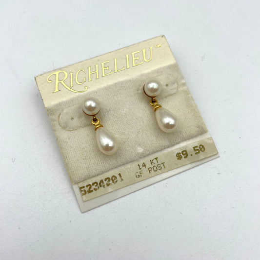Vintage Richelieu 14K Pearl Earrings