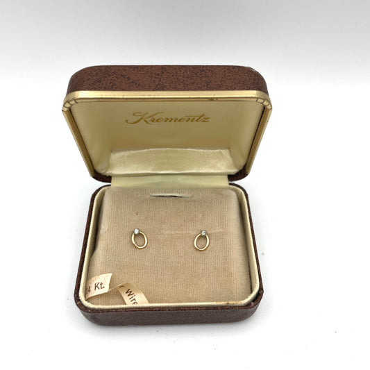 Vintage Krementz 14 K Gold Ear Wire Earrings