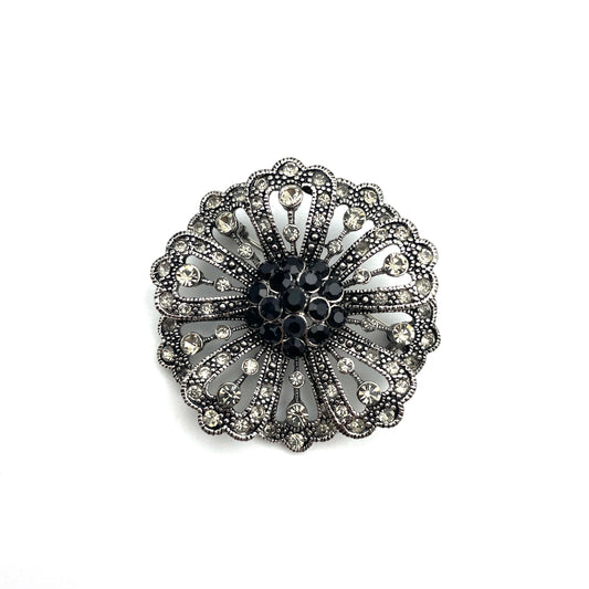Vintage Silver & Black Pin