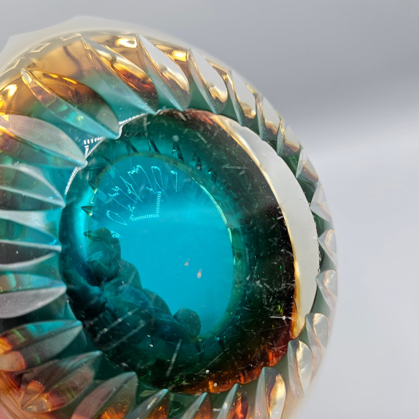 Murano Crystal Somerso Cut Glass Bowl