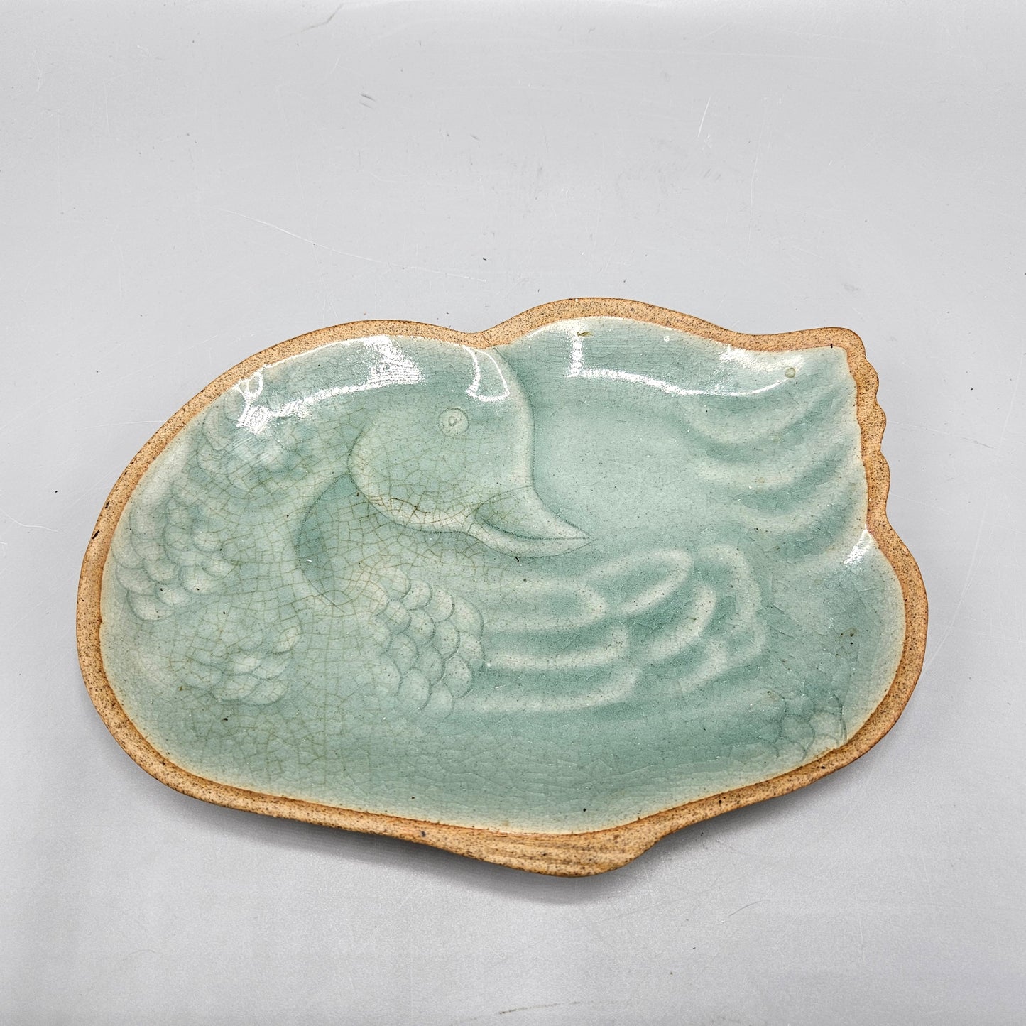 Thailand Pottery Celadon Glazed Duck Tray