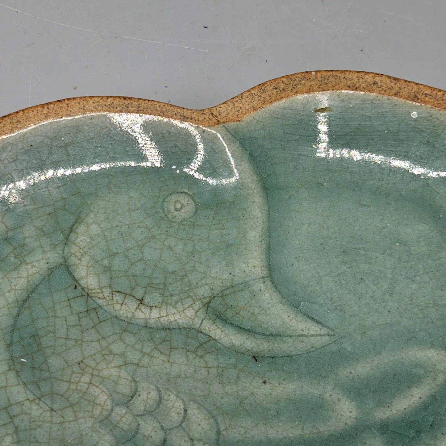Thailand Pottery Celadon Glazed Duck Tray