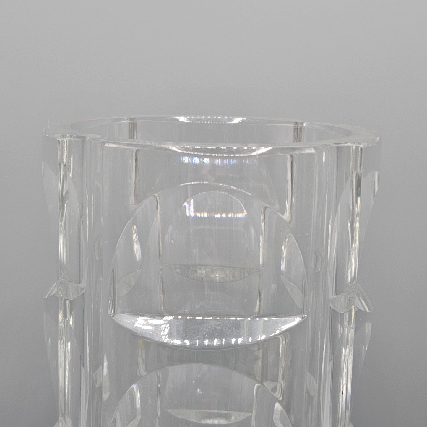 Orrefors Style Cut Glass Vase
