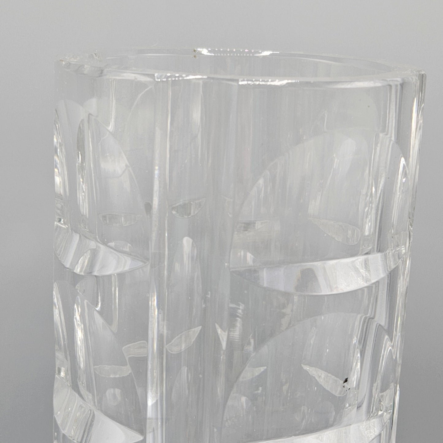 Orrefors Style Cut Glass Vase
