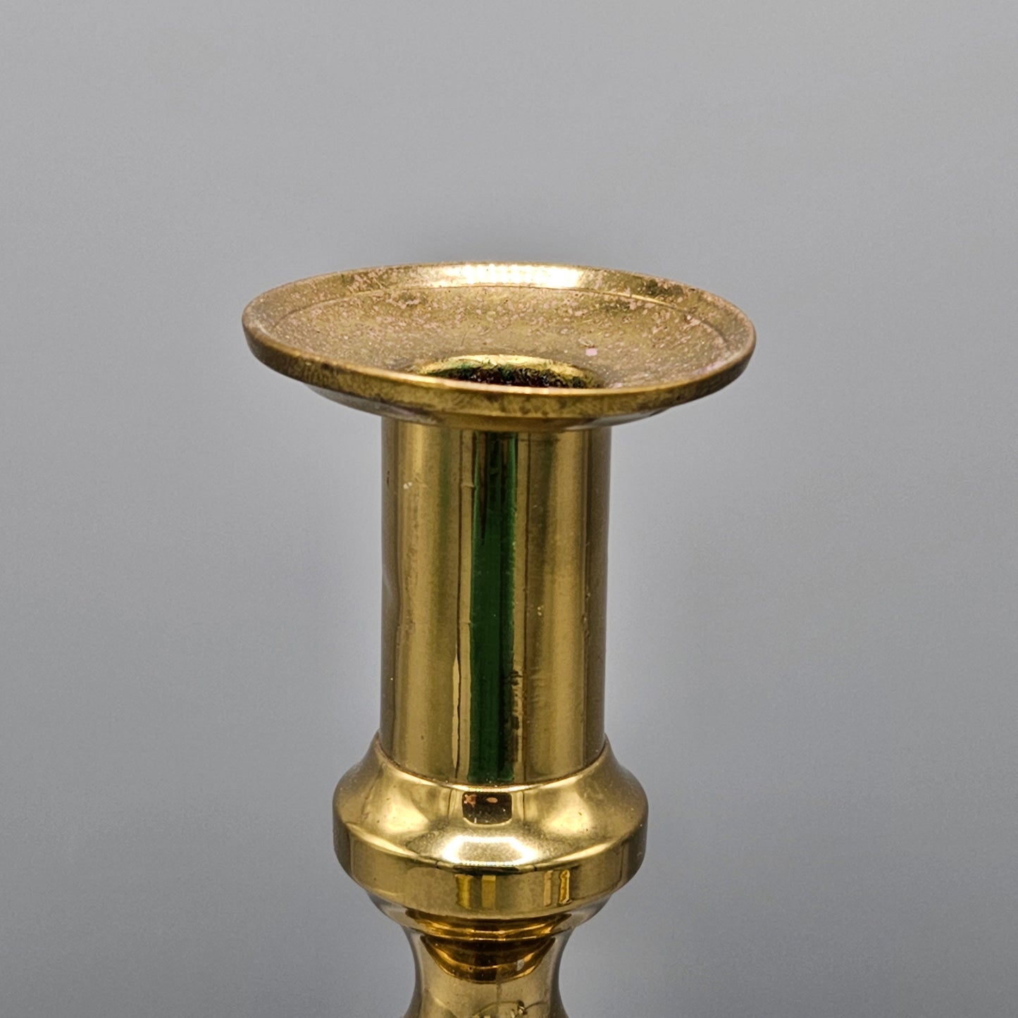 Antique English Brass Beehive Push Up Candlestick