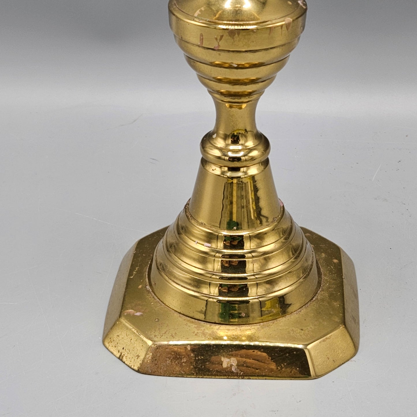 Antique English Brass Beehive Push Up Candlestick