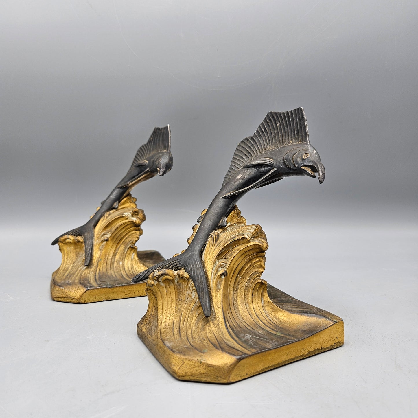 Pair Jennings Brothers Sailfish Bookends