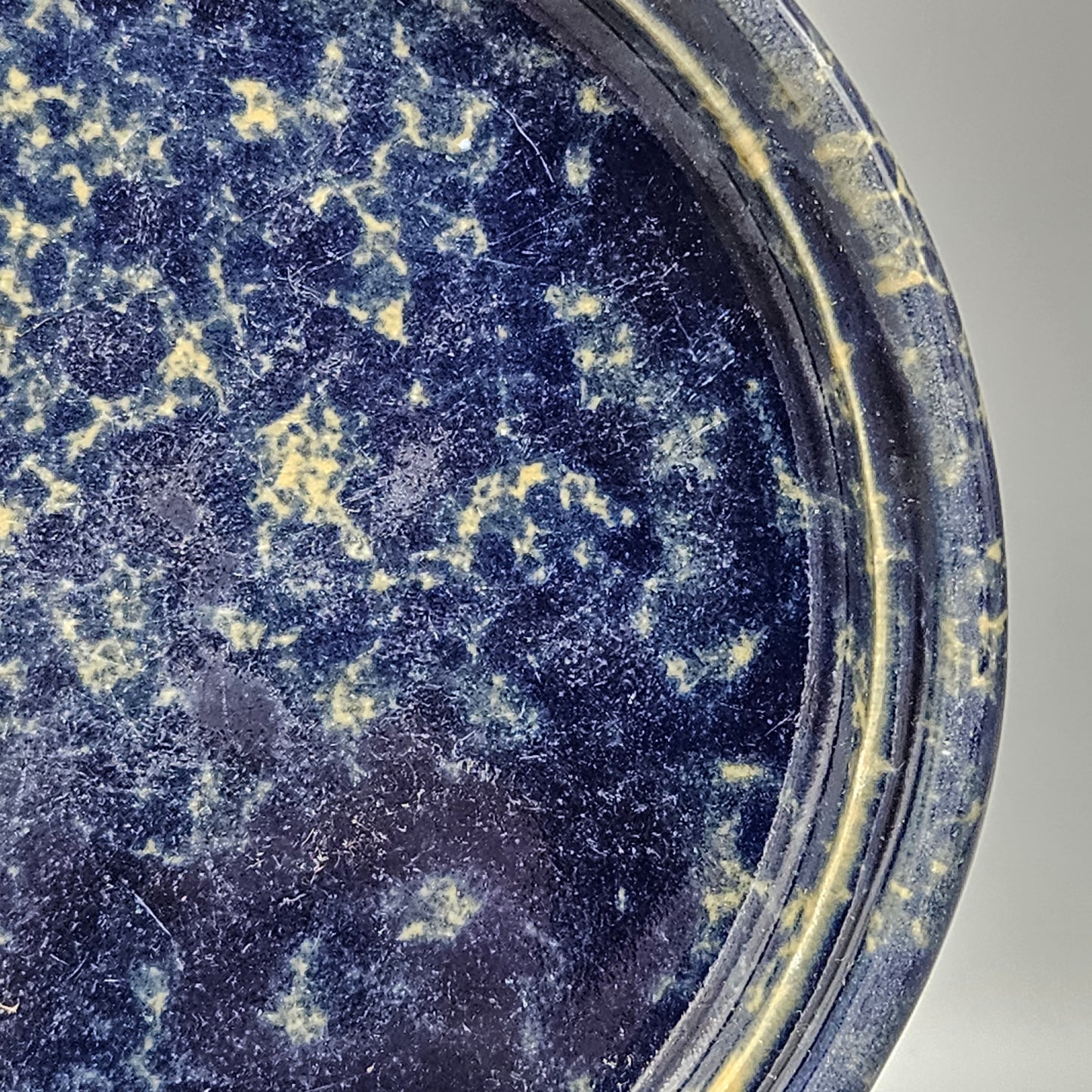 Bennington Pottery Blue Agate Rolled Rim Salad Plate
