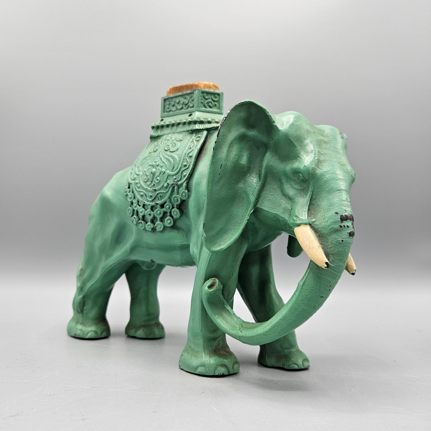Cast White Metal Painted Elephant