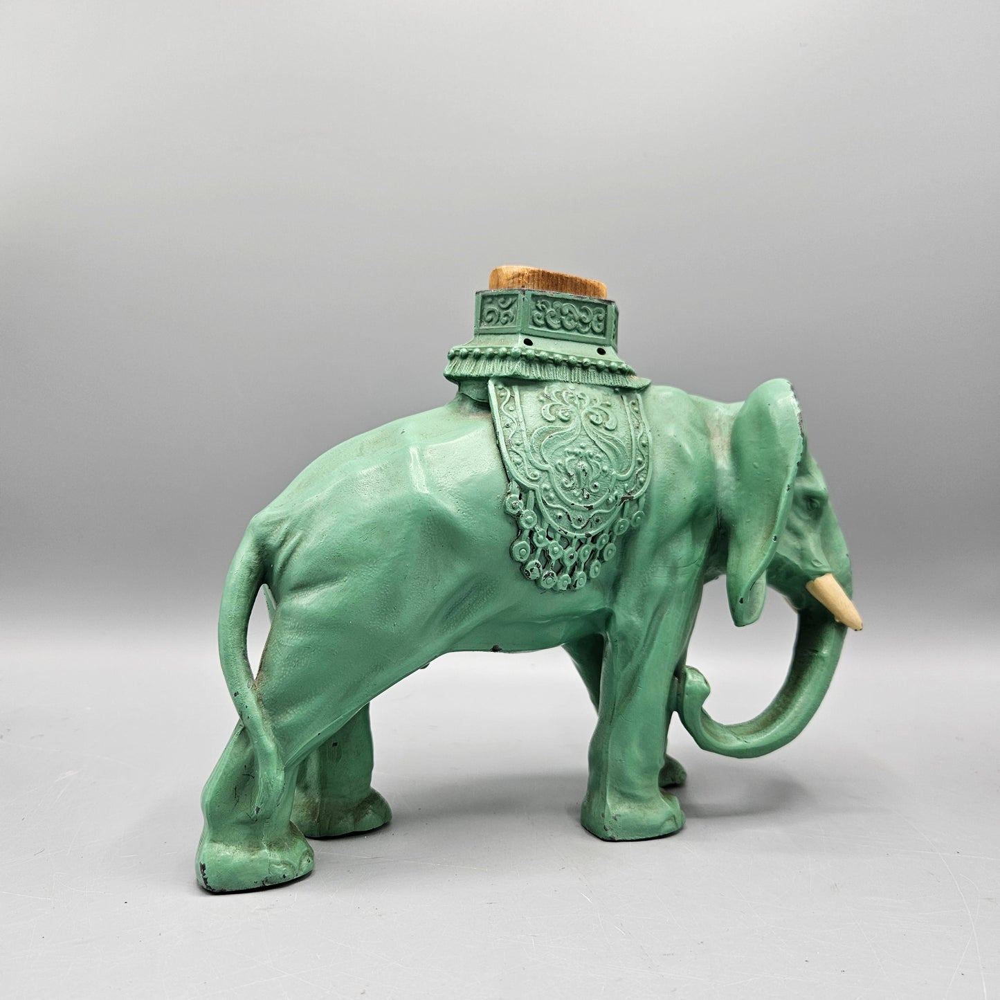 Cast White Metal Painted Elephant