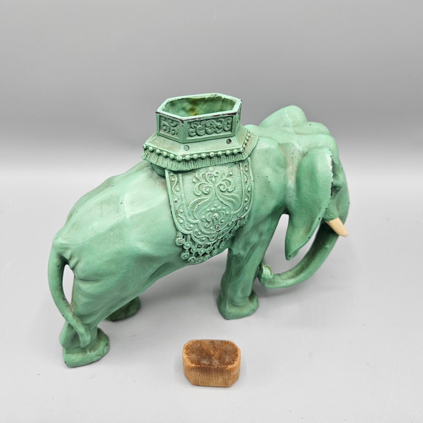Cast White Metal Painted Elephant