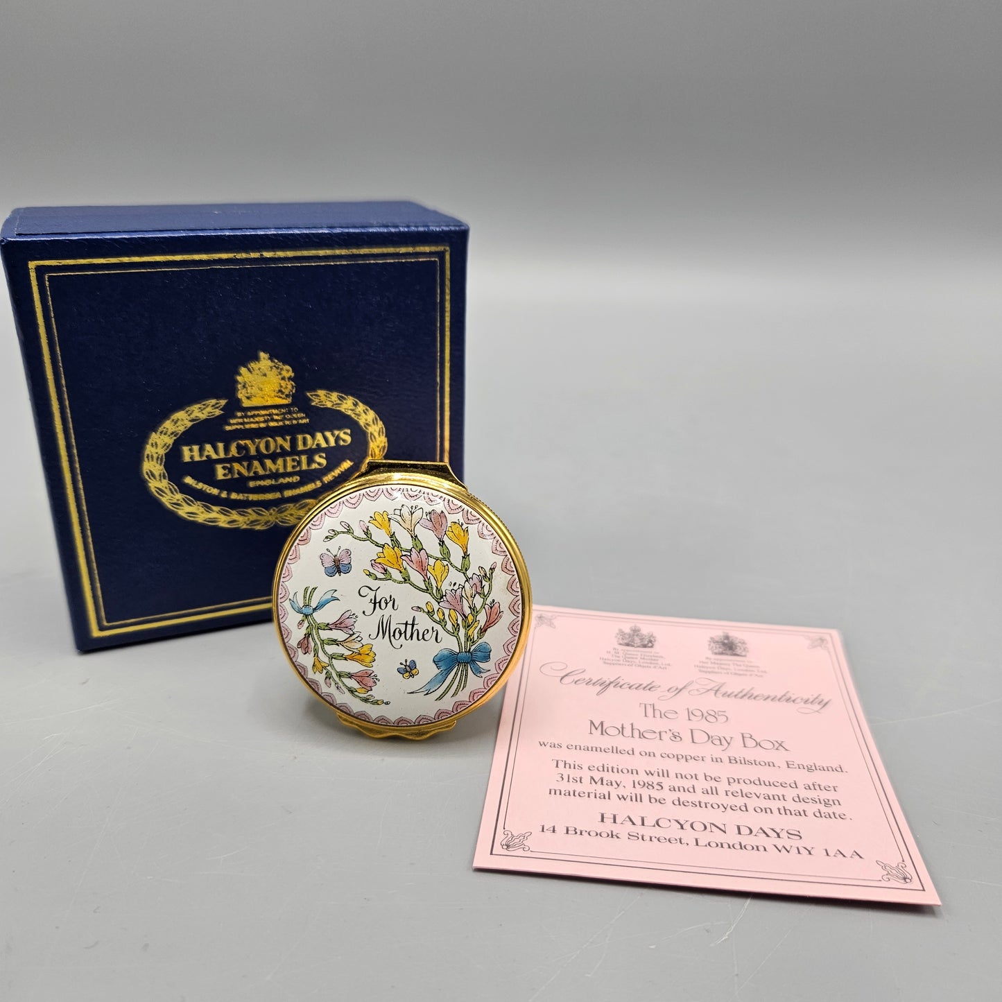 1985 Halcyon Days Enamel "For Mother" Box