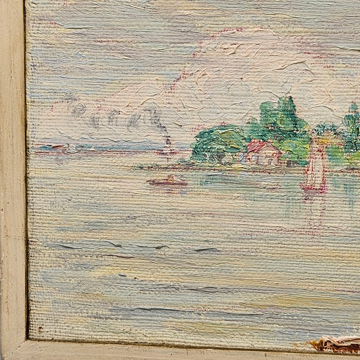 John Henry Ramm (1879-1948) Oil on Board California Scene - Boats on Water