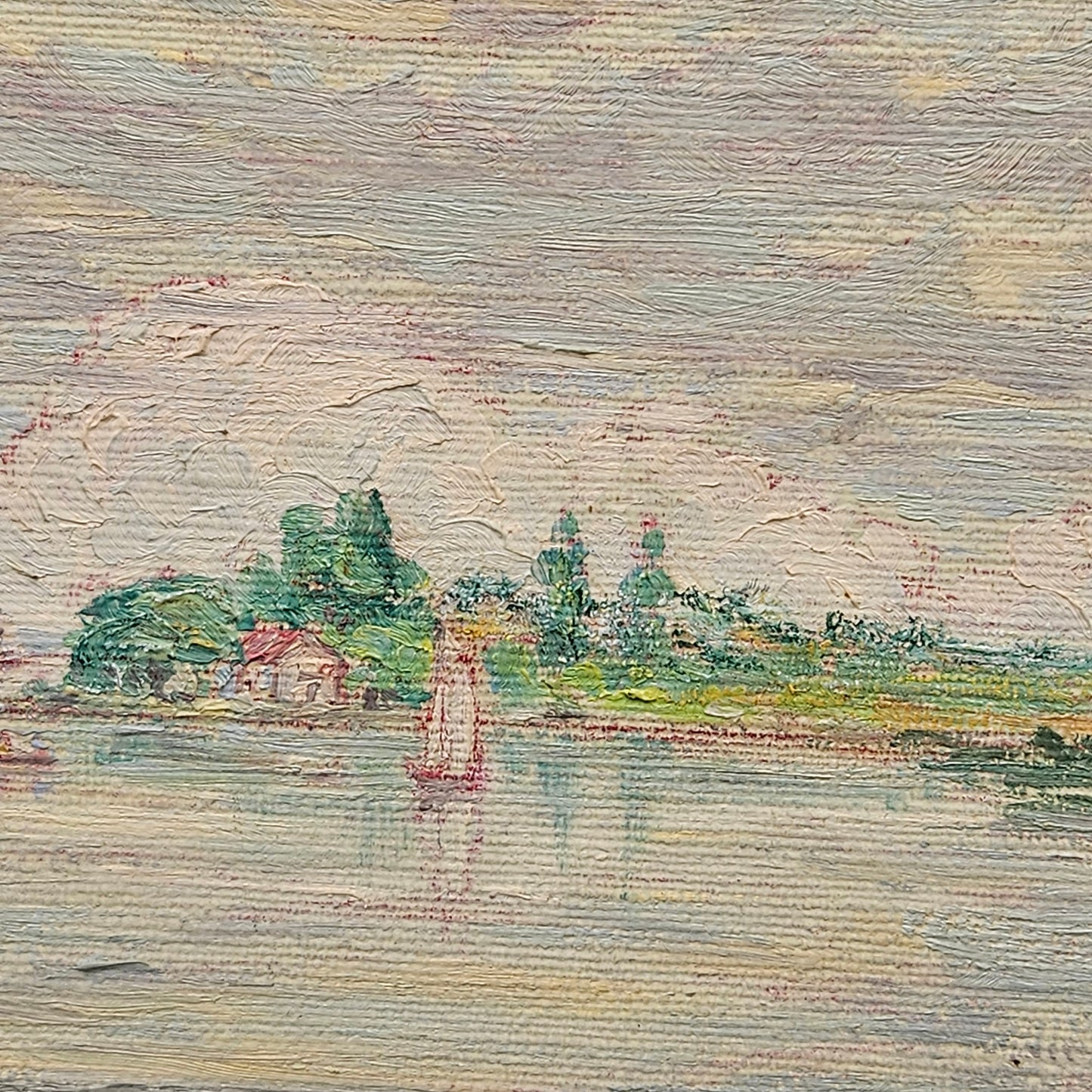 John Henry Ramm (1879-1948) Oil on Board California Scene - Boats on Water