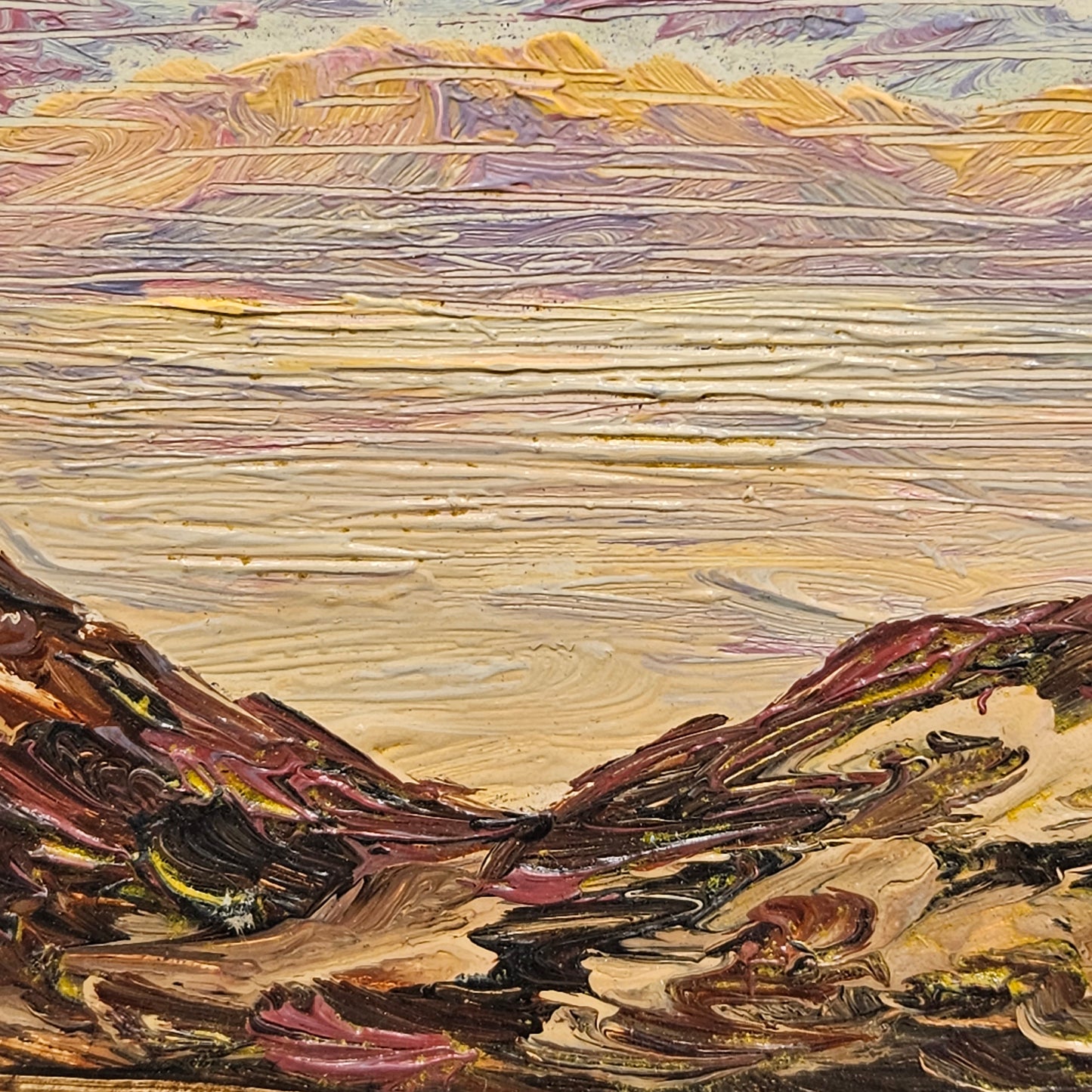 John Henry Ramm (1879-1948) Miniature Oil Sketch "Palm Springs"