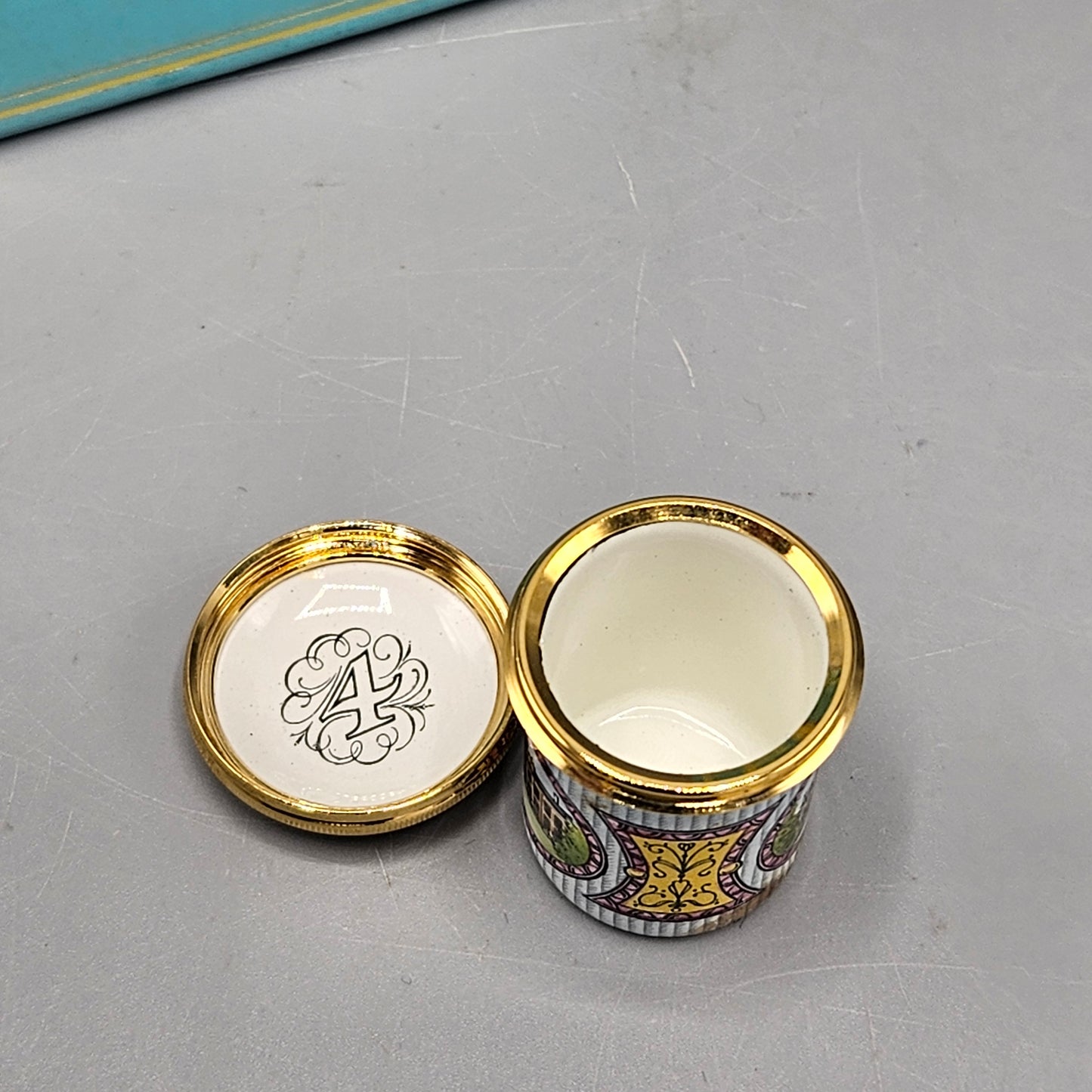 1986 Halcyon Days Enamel Prince William Fourth Birthday Box