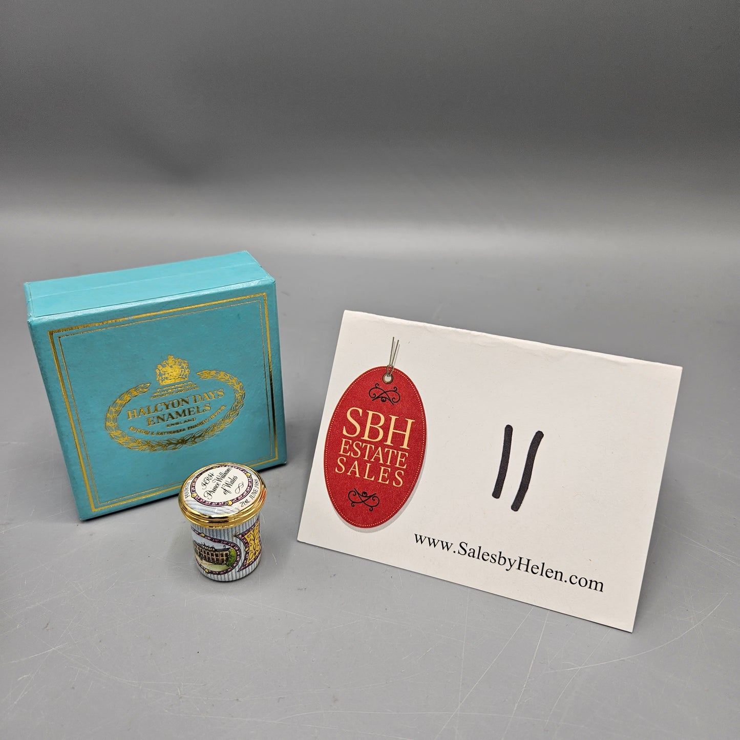 1986 Halcyon Days Enamel Prince William Fourth Birthday Box