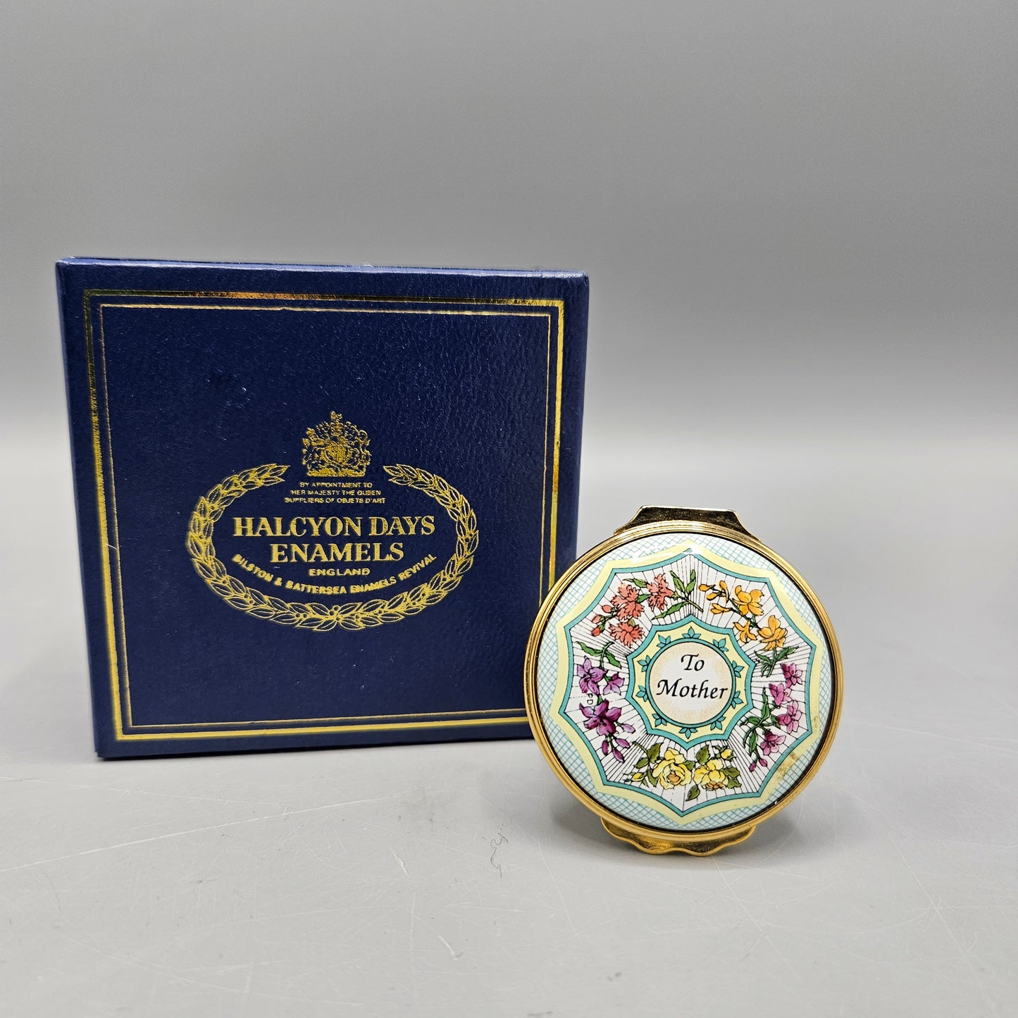 1996 Halcyon Days Enamel Mother's Day "To Mother"