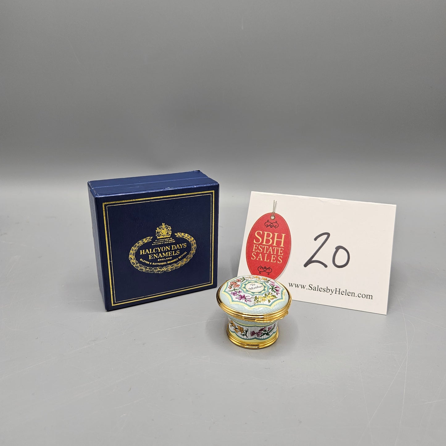 1996 Halcyon Days Enamel Mother's Day "To Mother"