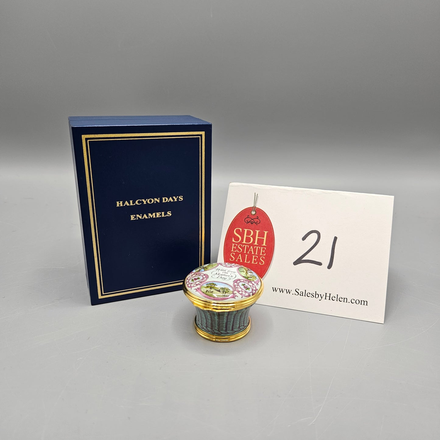 1994 Halcyon Days Enamel Mother's Day "With Love on Mother's Day"