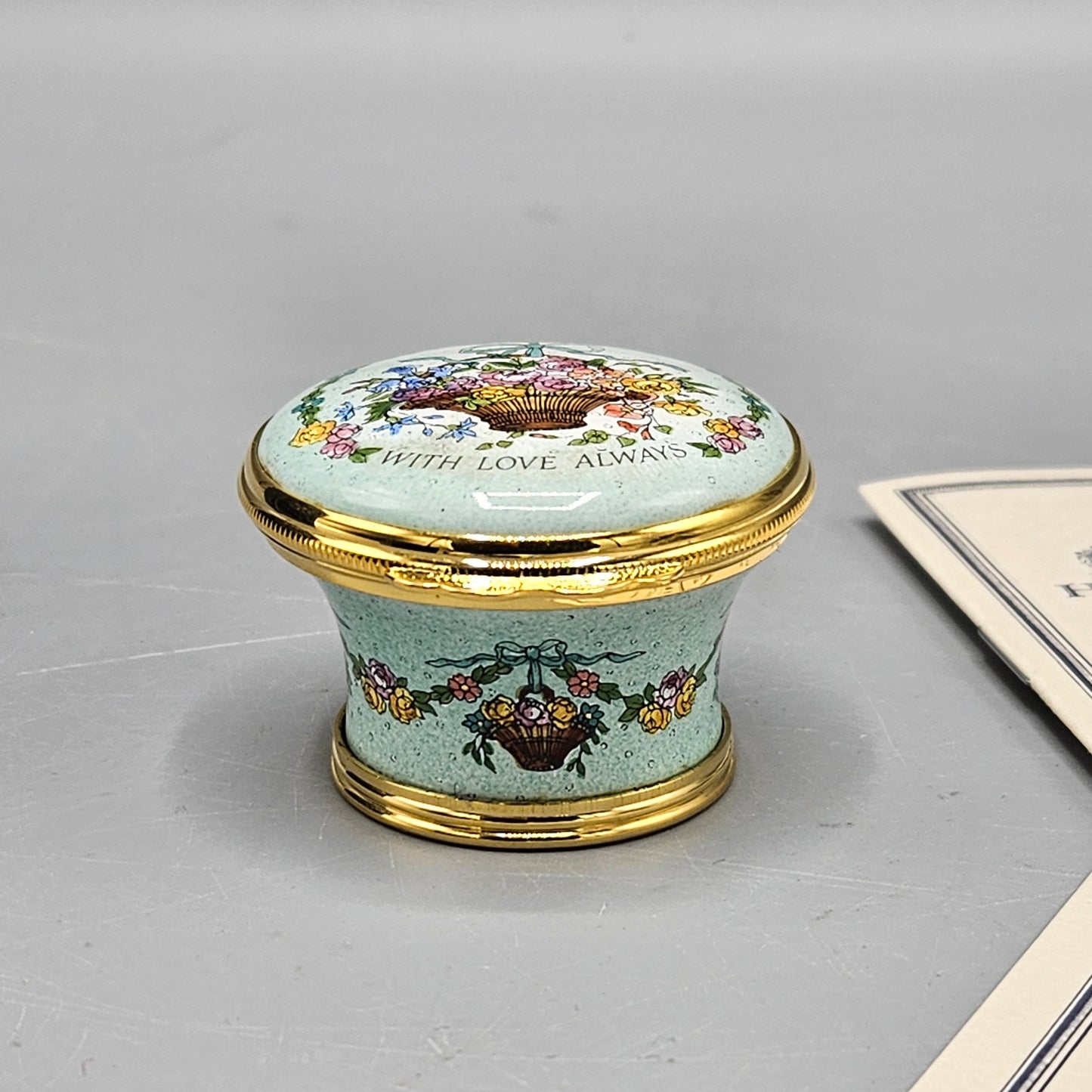 1991 Halcyon Days Enamel "With Love Always" Mother's Day Box