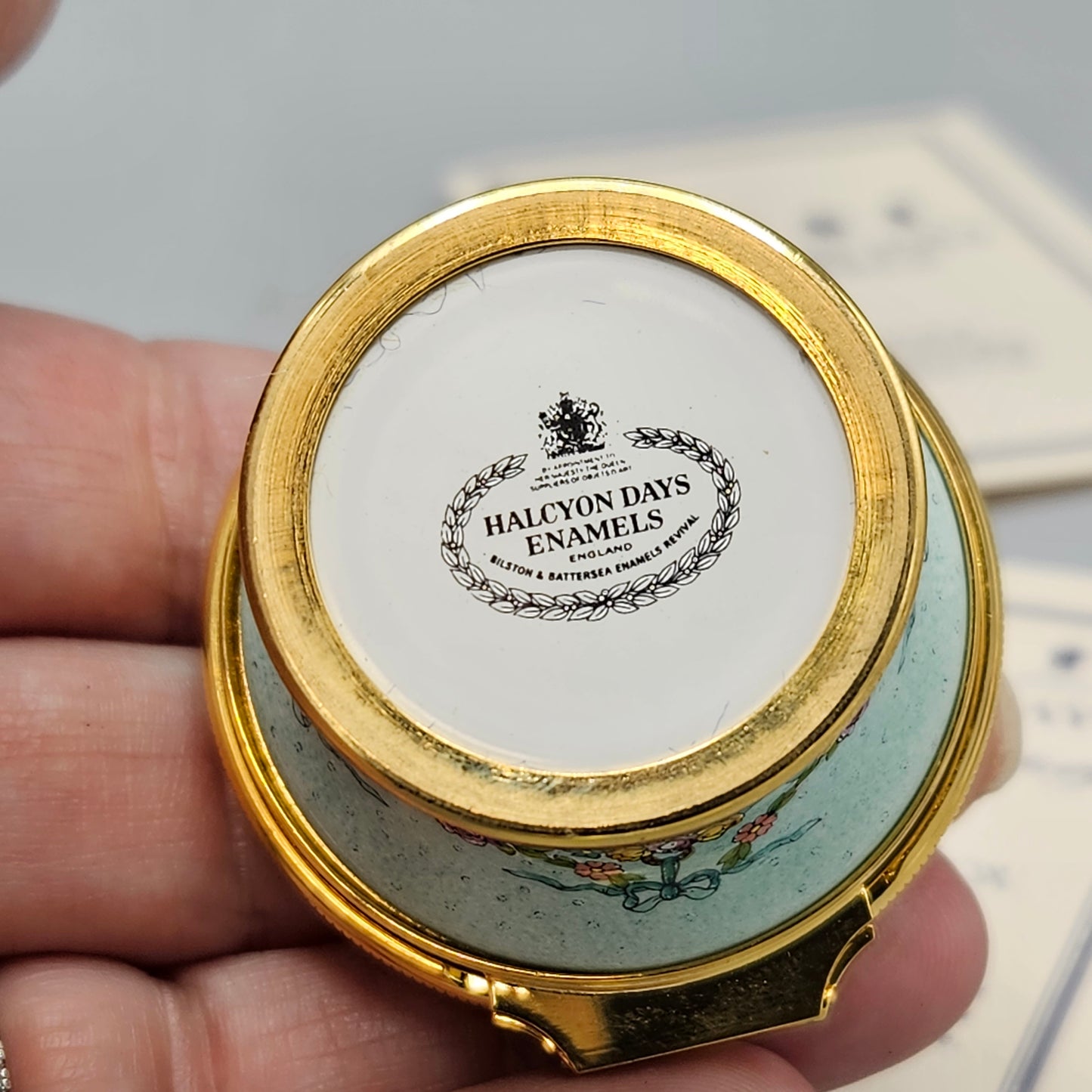 1991 Halcyon Days Enamel "With Love Always" Mother's Day Box