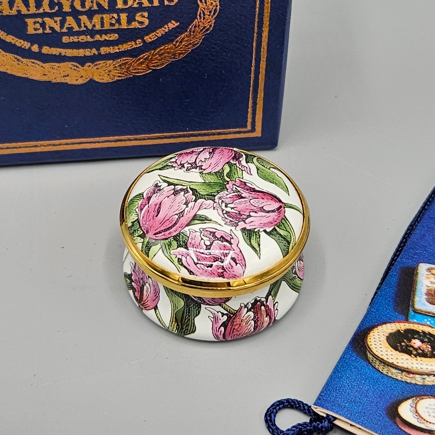 Halcyon Days England Enamel Tulipa Gesneriana Dracontia - Signed