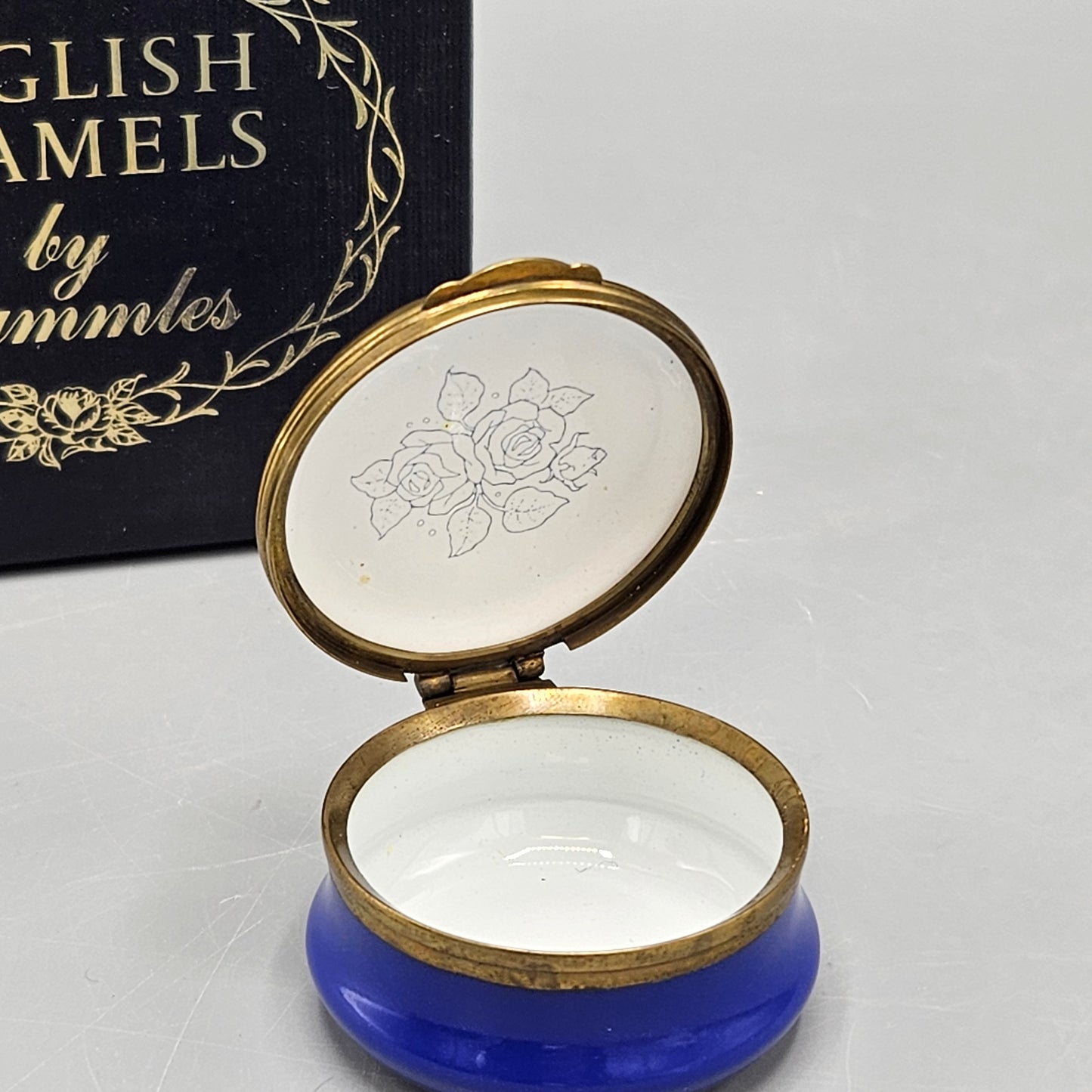 Crummles England Enamel Art Nouveau Lady in Profile Box