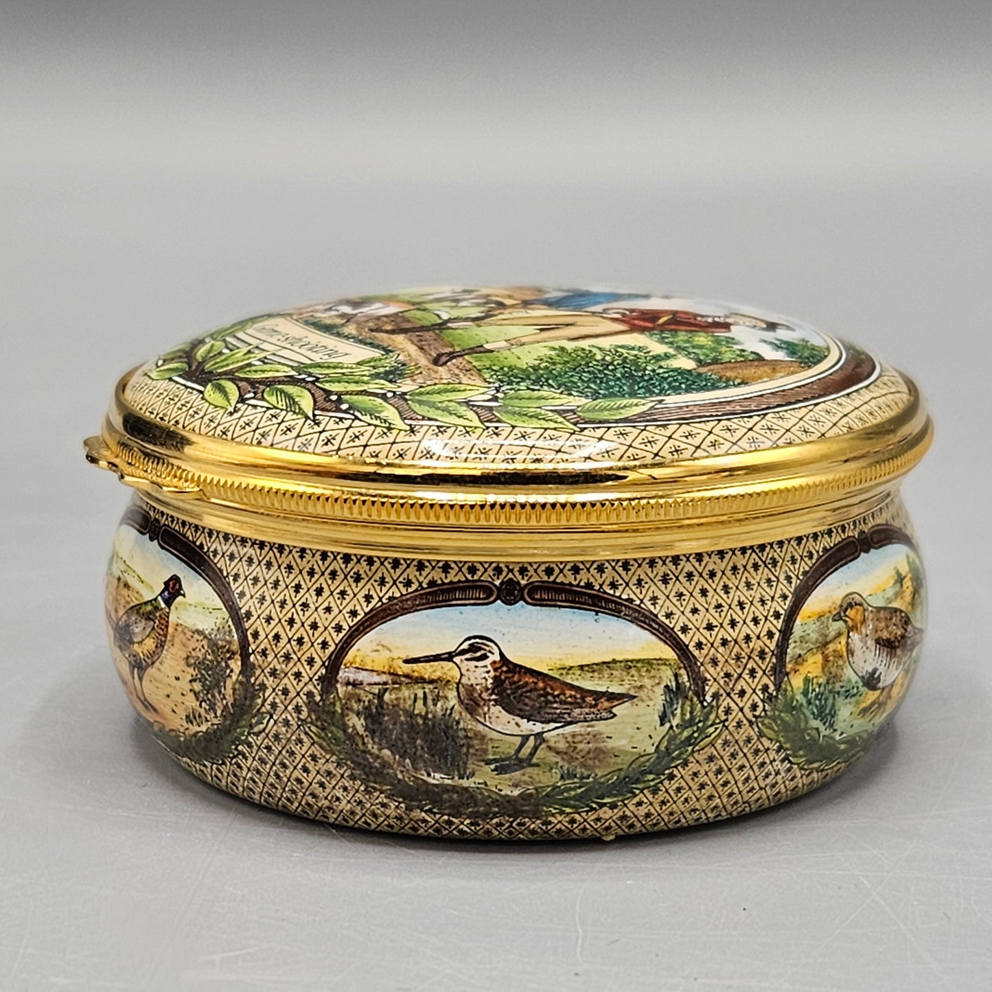 Halcyon Days England Enamel James Purdey & Sons "Game-Shooting" Box