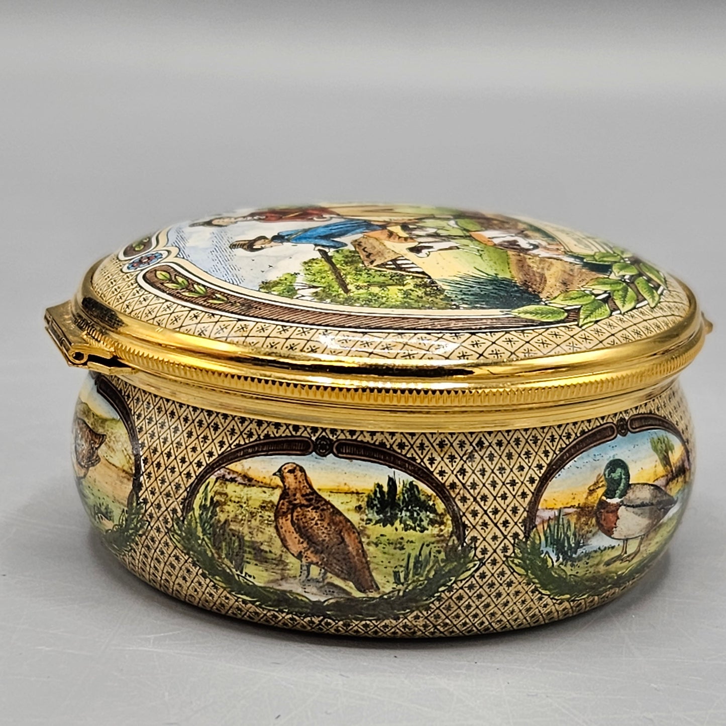 Halcyon Days England Enamel James Purdey & Sons "Game-Shooting" Box