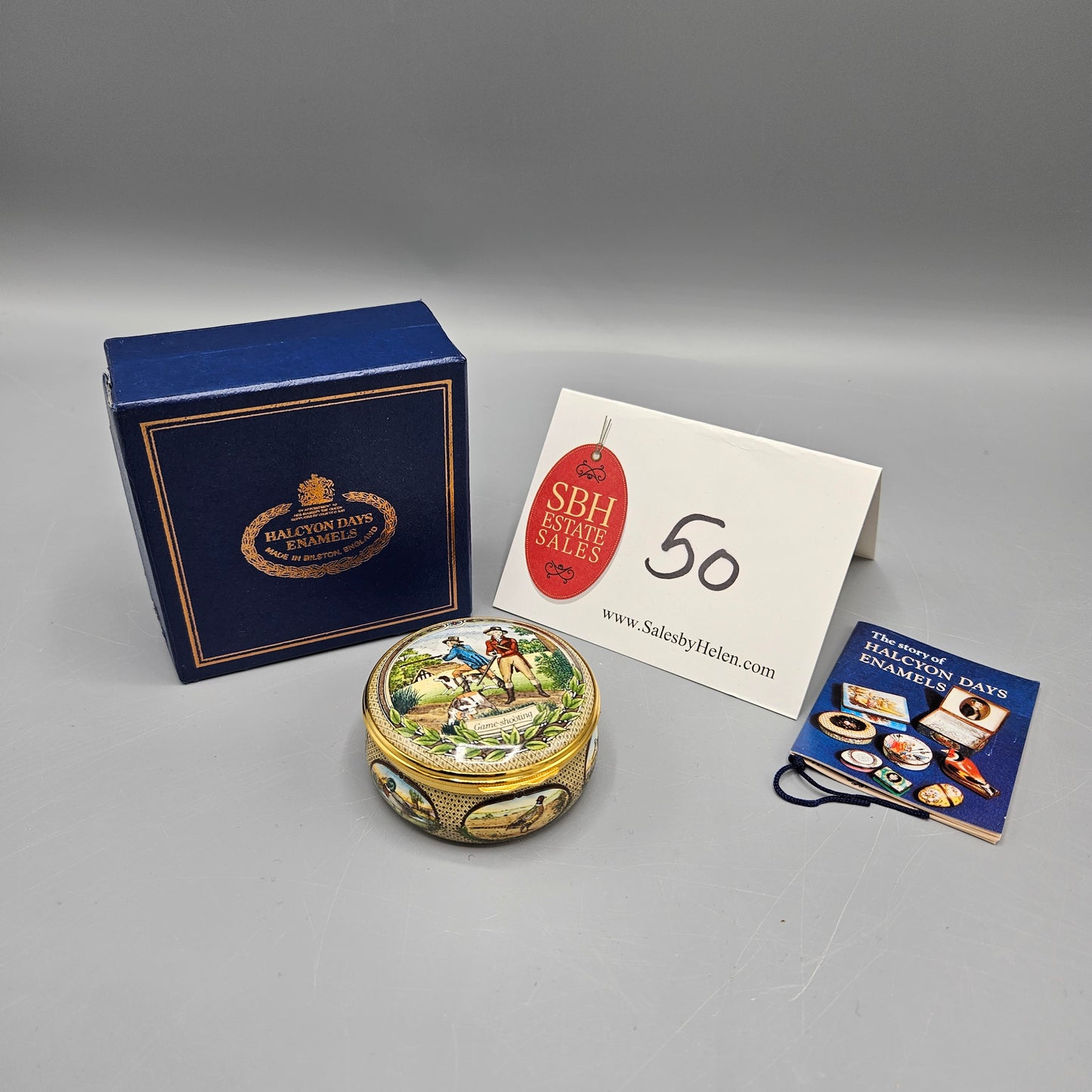 Halcyon Days England Enamel James Purdey & Sons "Game-Shooting" Box