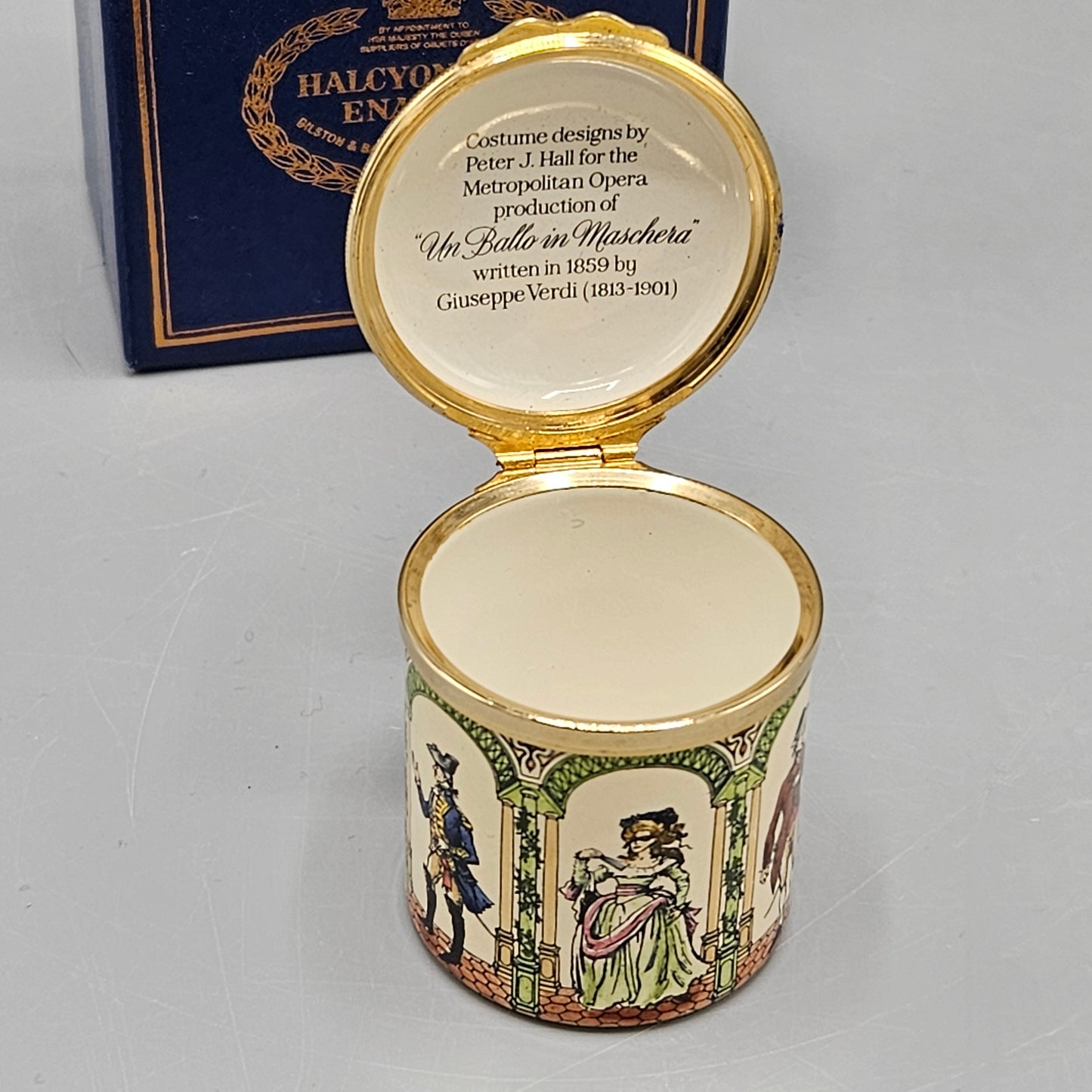 Halcyon Days England Enamel Metropolitan Opera "Un Ballo in Maschera" Box