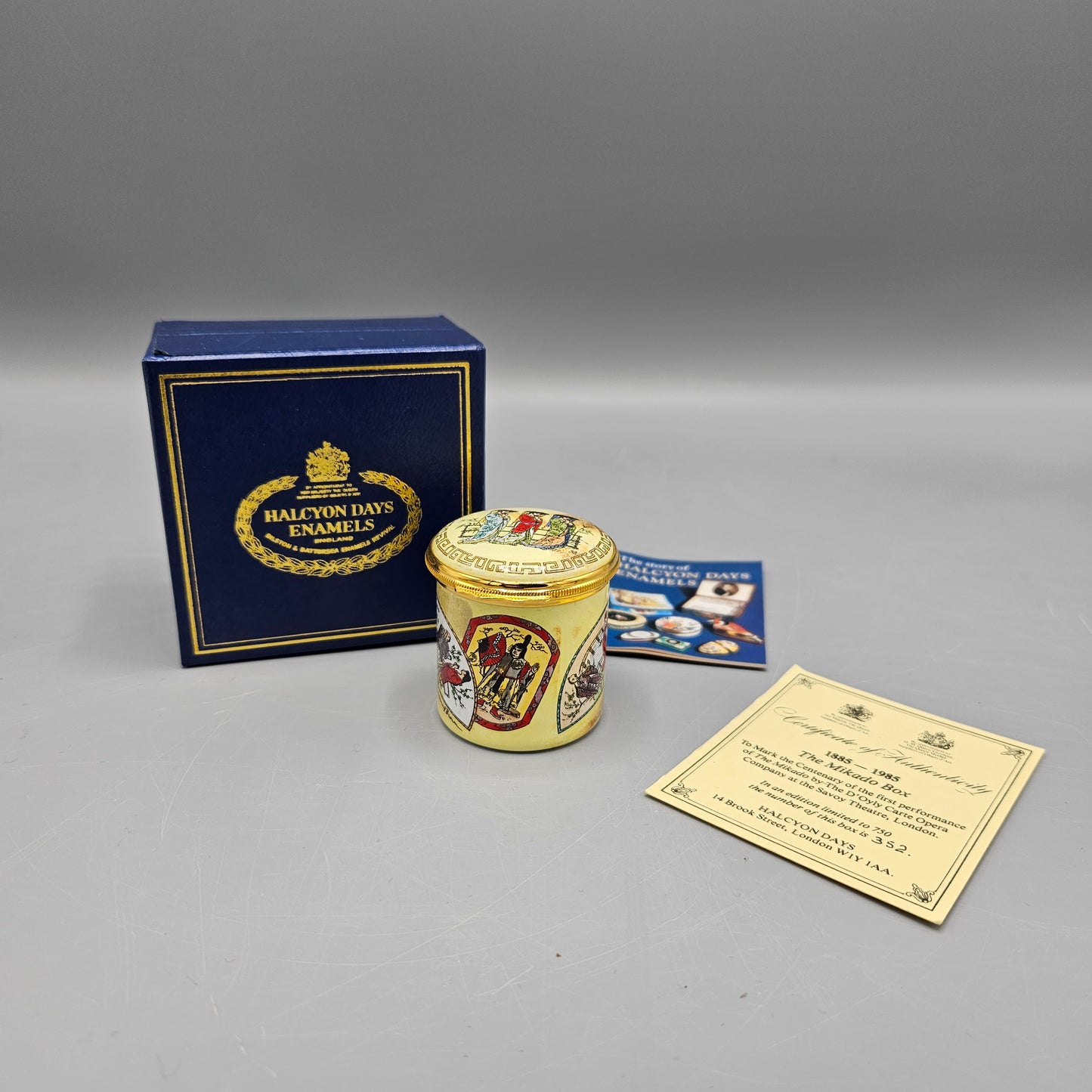 Halcyon Days England Enamel Gilbert & Sullivan "The Mikado Box"
