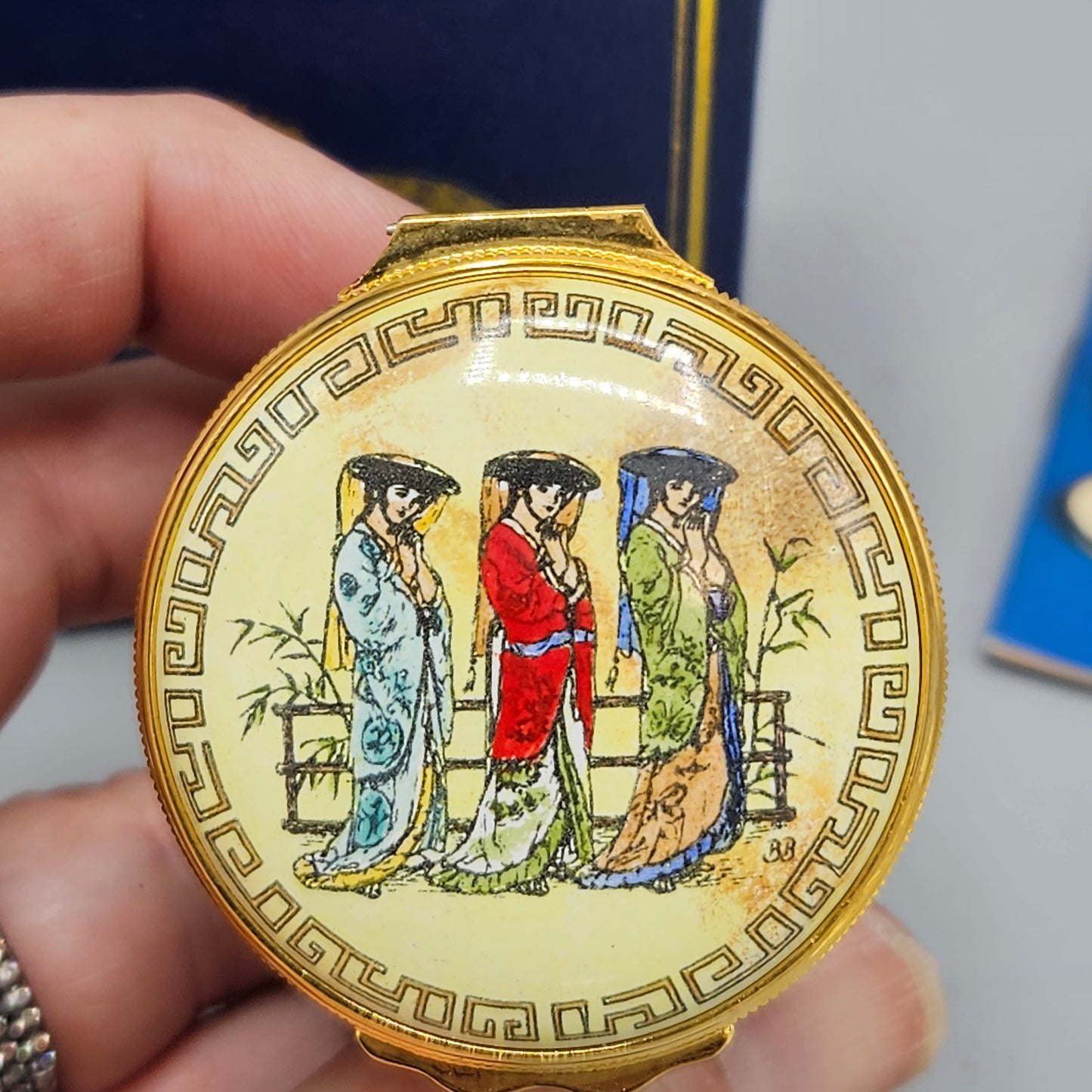 Halcyon Days England Enamel Gilbert & Sullivan "The Mikado Box"
