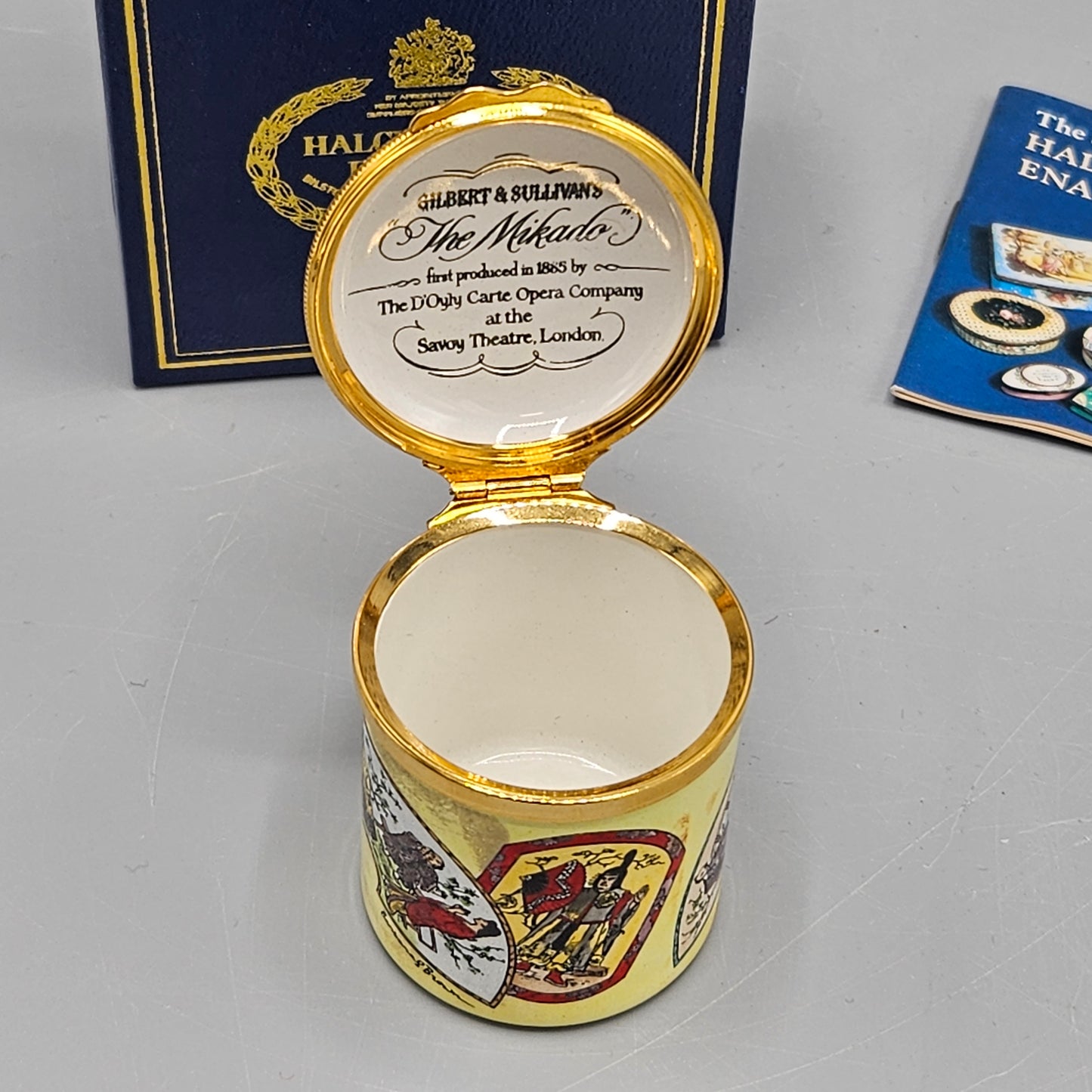 Halcyon Days England Enamel Gilbert & Sullivan "The Mikado Box"