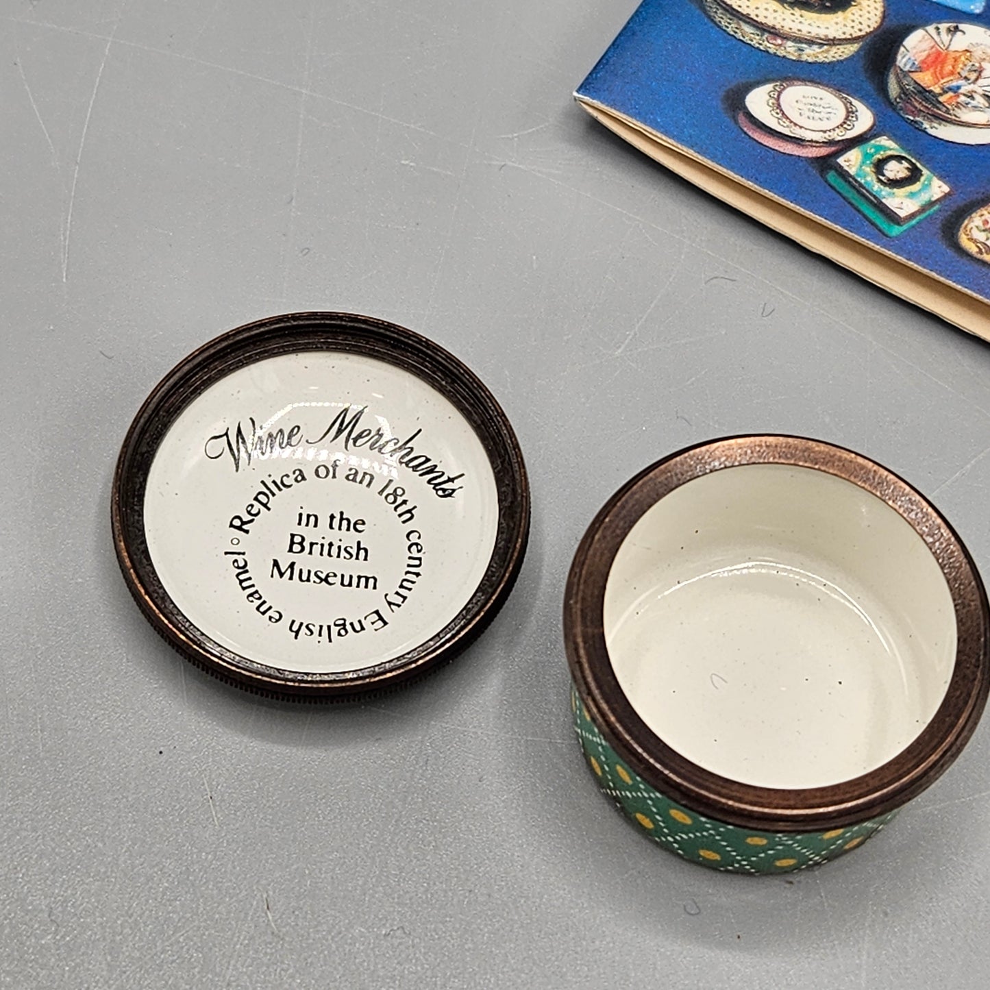 Halcyon Days England Enamel British Museum Reproduction "Wine Merchants" Box