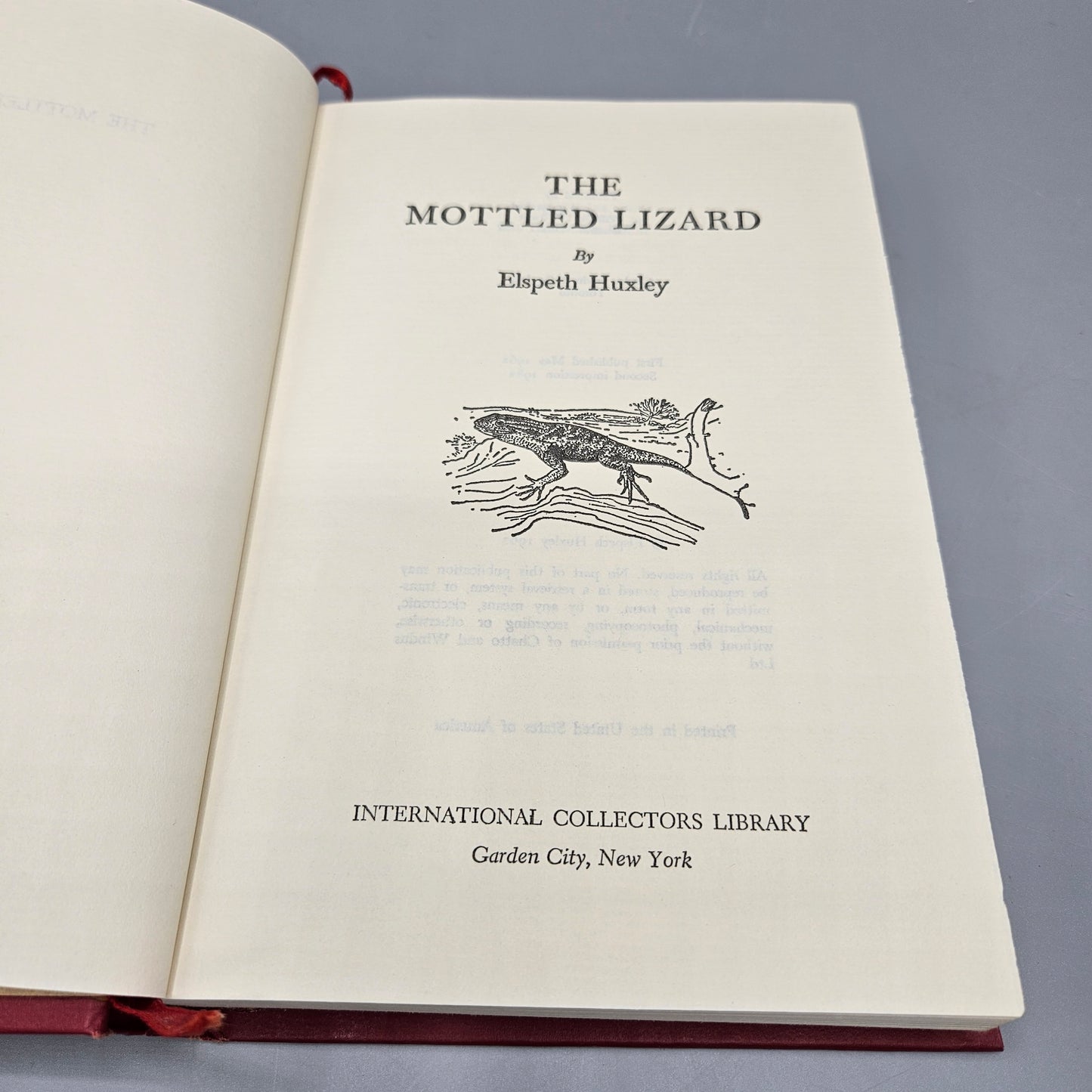 Elspeth Huxley "The Mottled Lizard" International Collectors Library