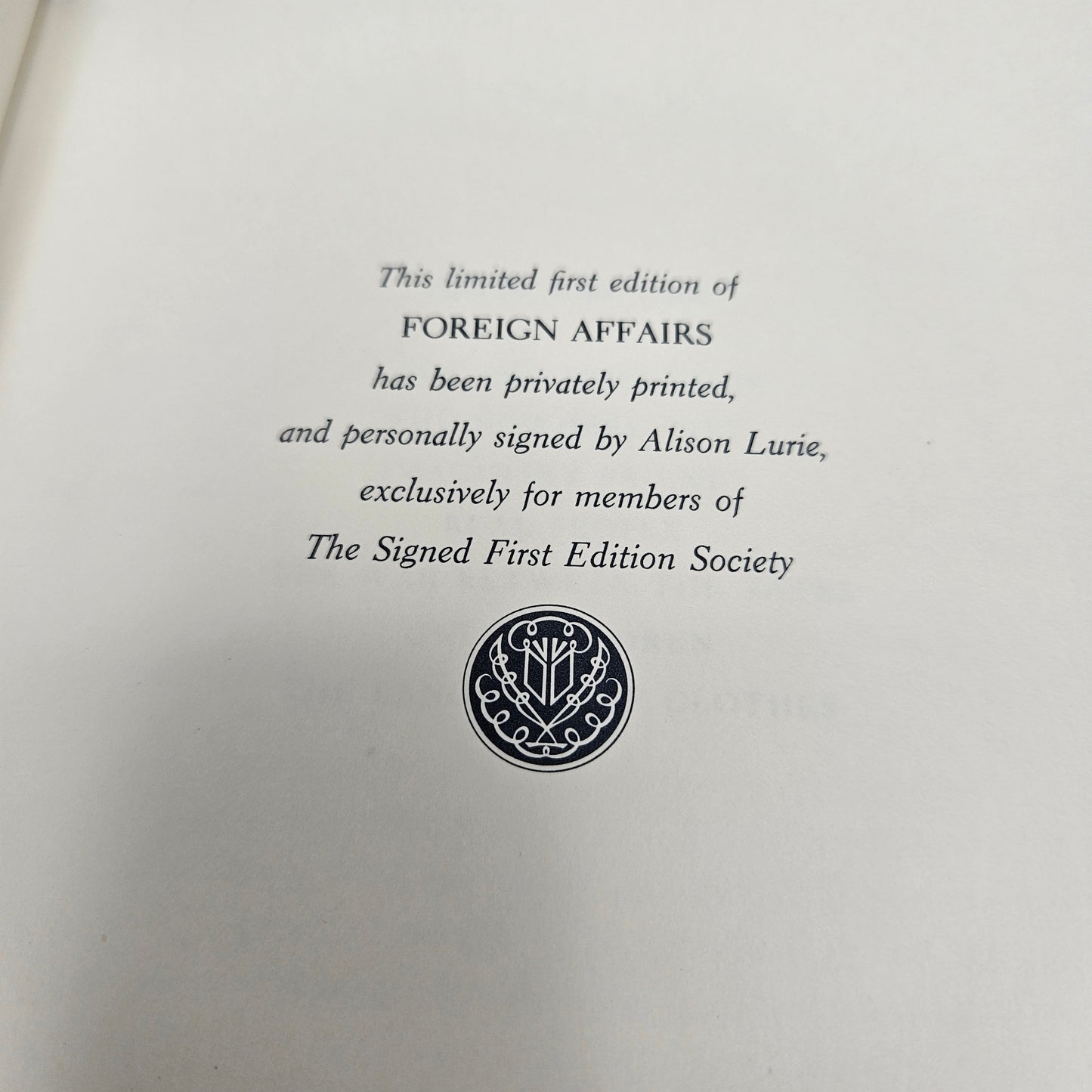 Leatherbound Book - Alison Lurie "Foreign Affairs" Signed First Edition Franklin Library