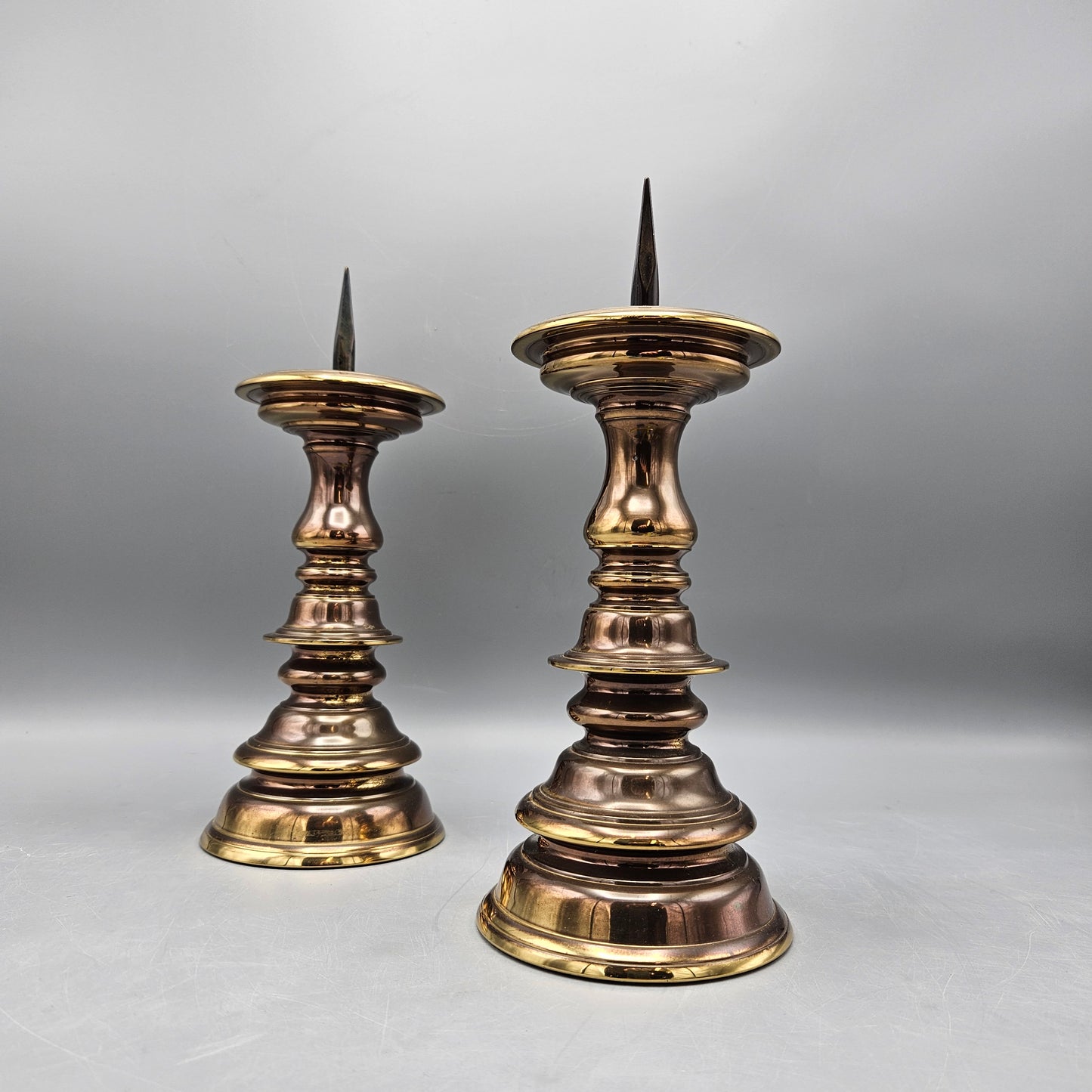 Pair Baldwin Brass Pricket Candlesticks