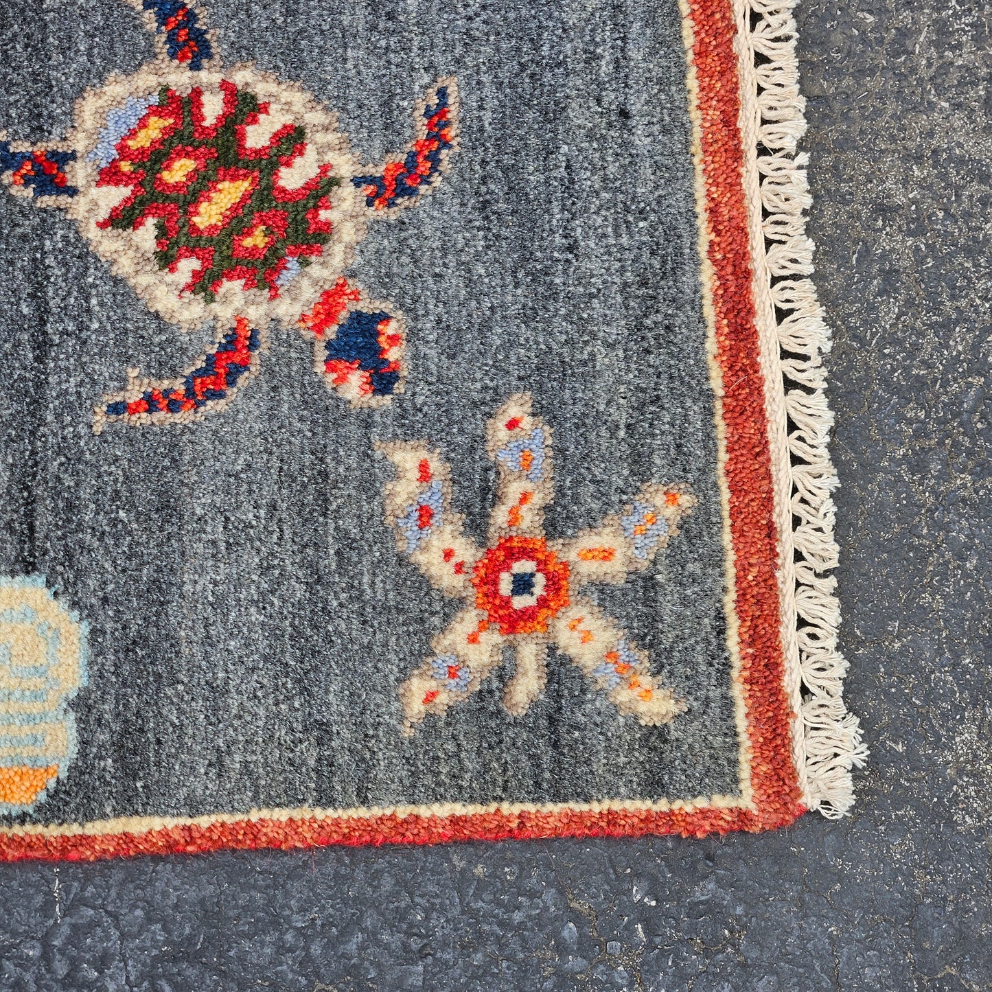 Hand-Knotted Wool Marine Life Area Rug