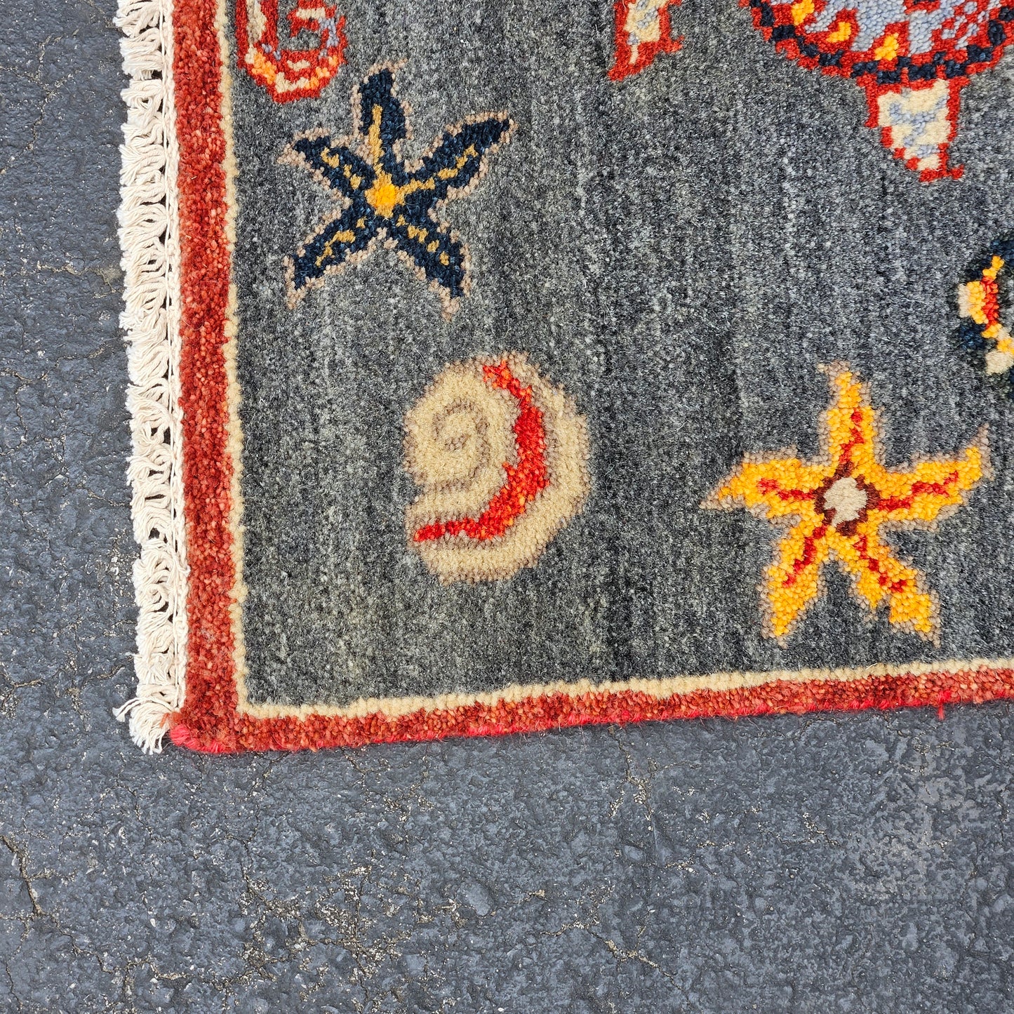 Hand-Knotted Wool Marine Life Area Rug