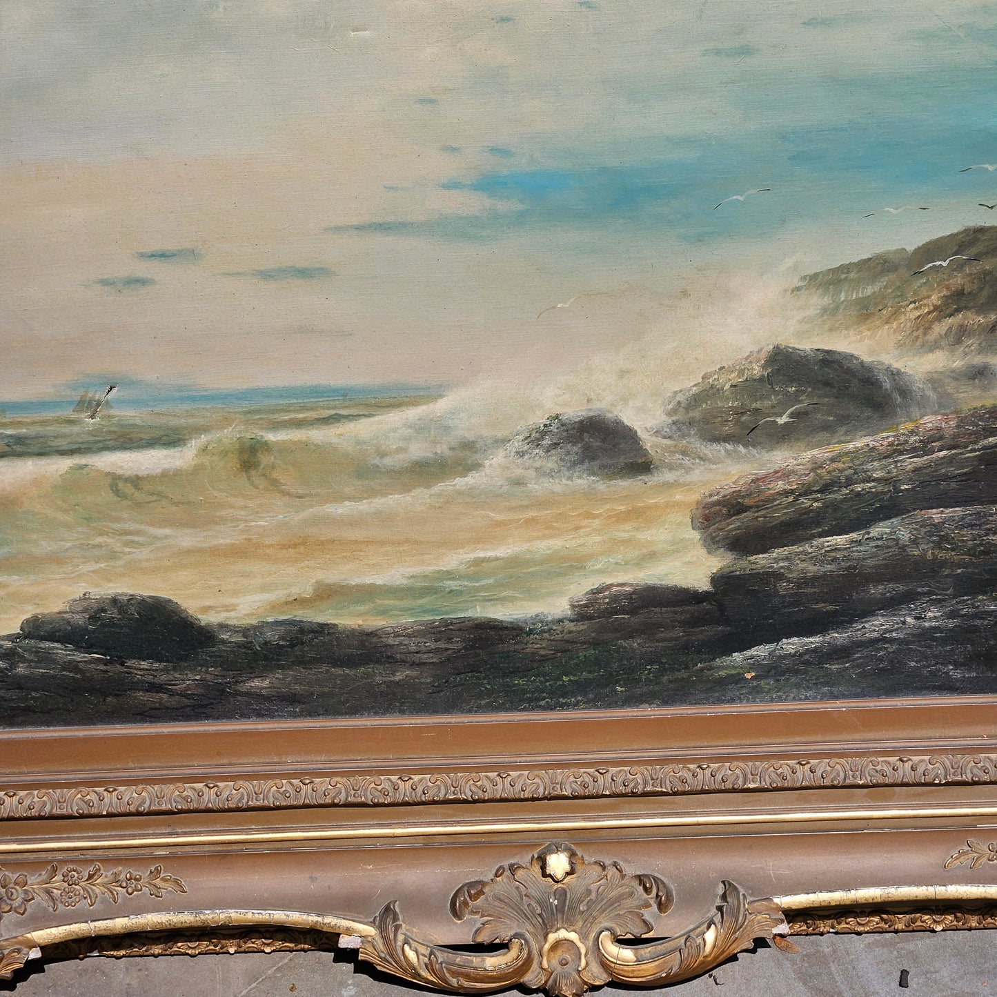 Oil on Canvas Seascape - Signed R Alexander