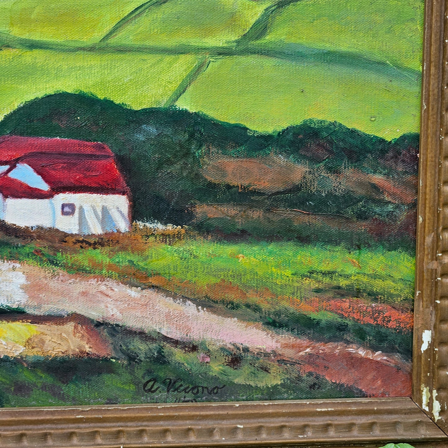 Oil on Canvas Landscape Signed A Vicono