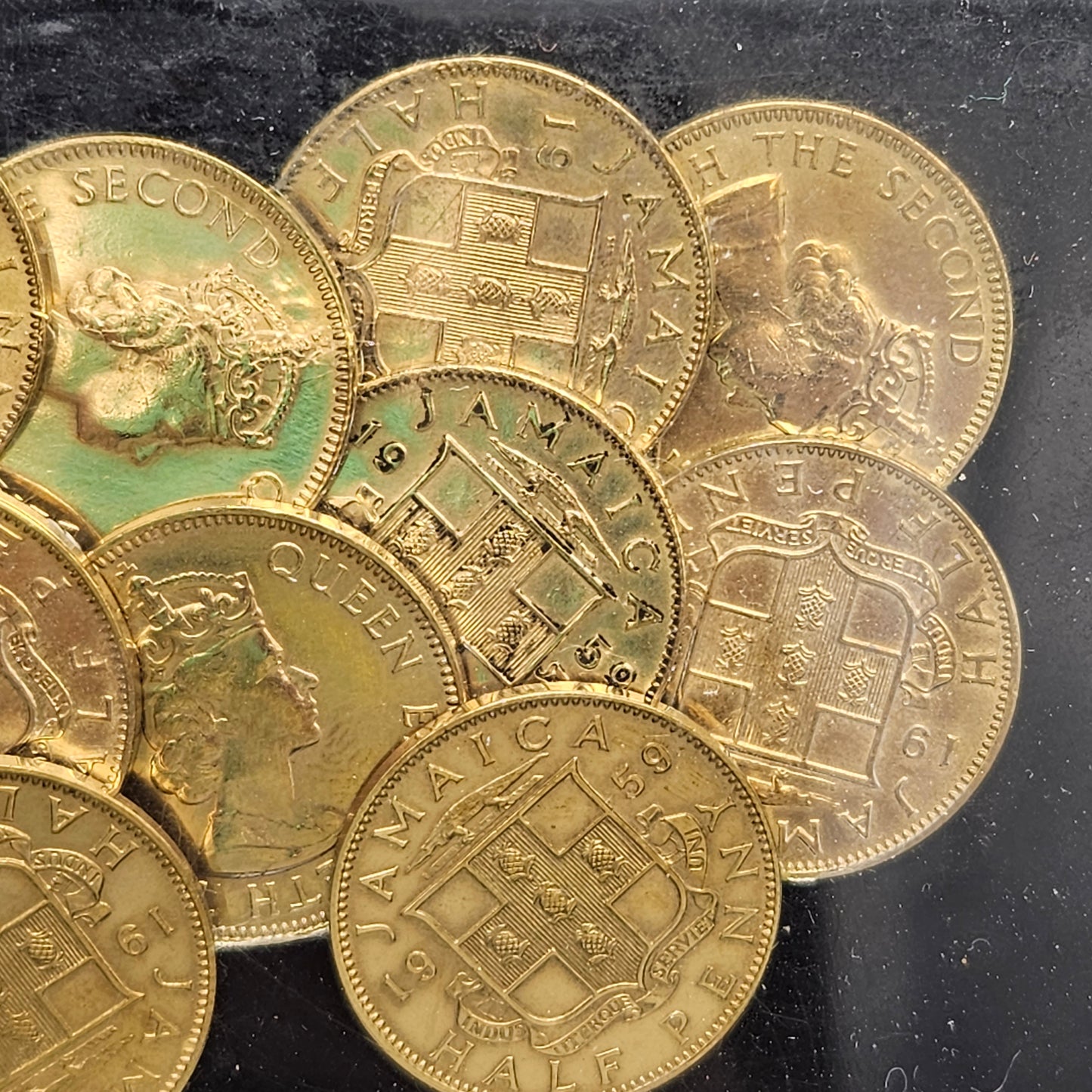 Vintage Jamaica Half Penny Coin Paperweight