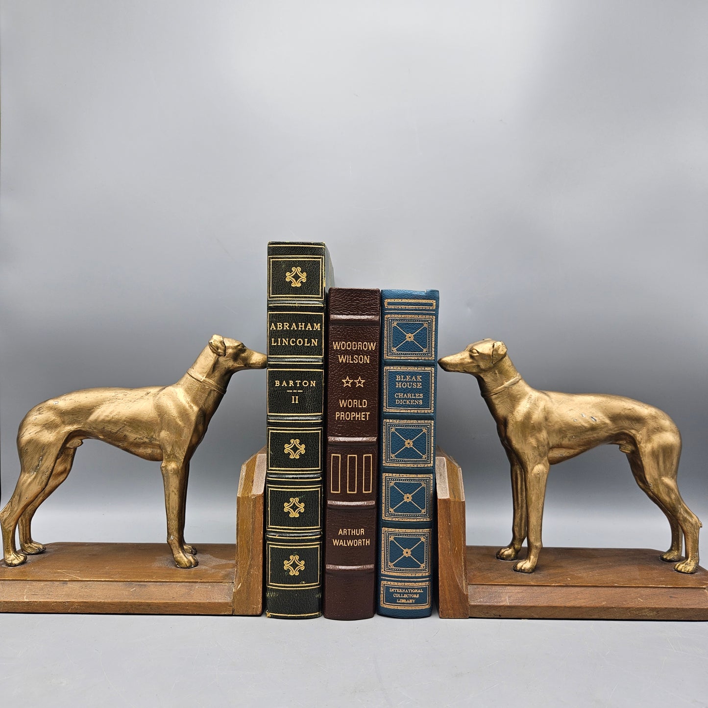Vintage Spelter Dog Bookends