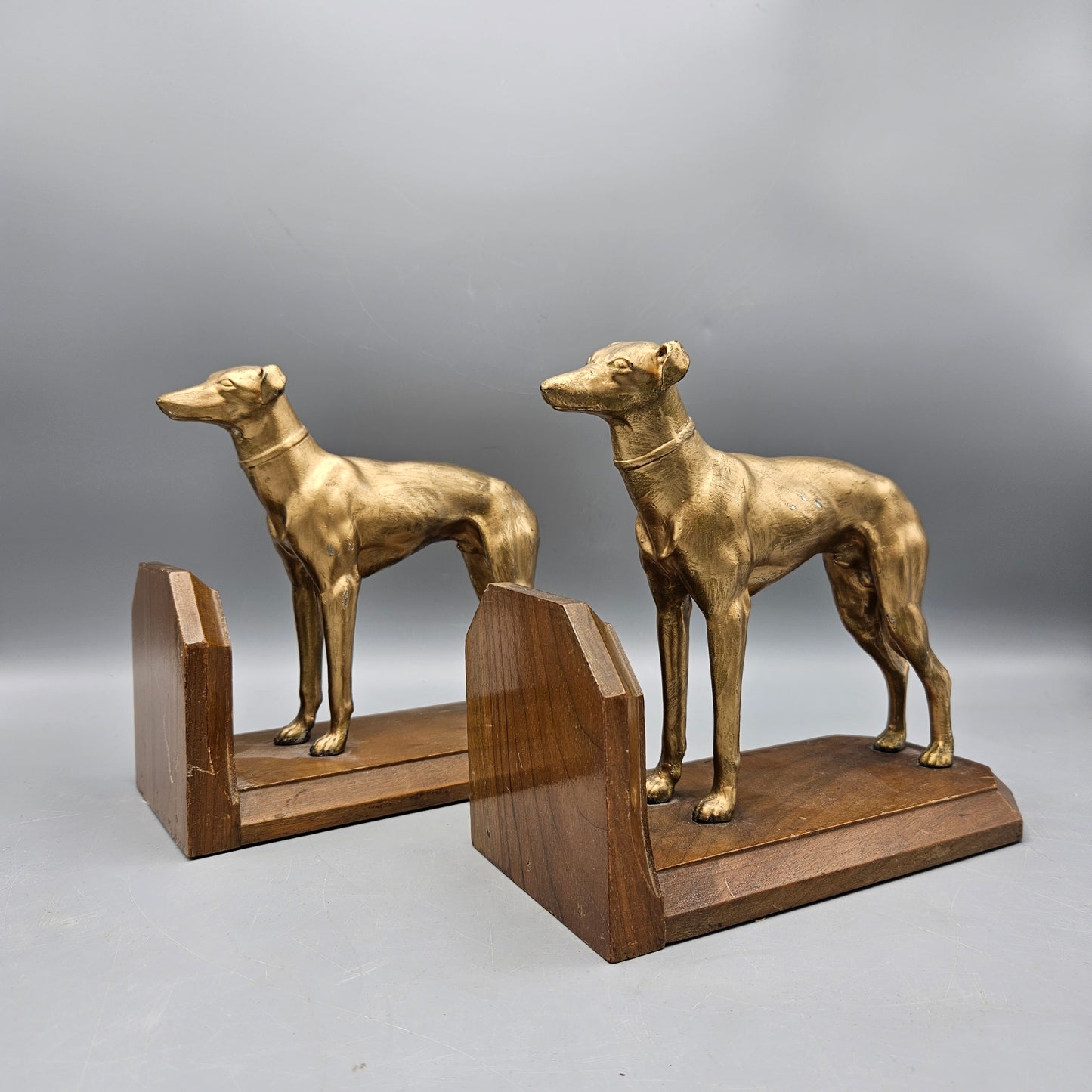 Vintage Spelter Dog Bookends