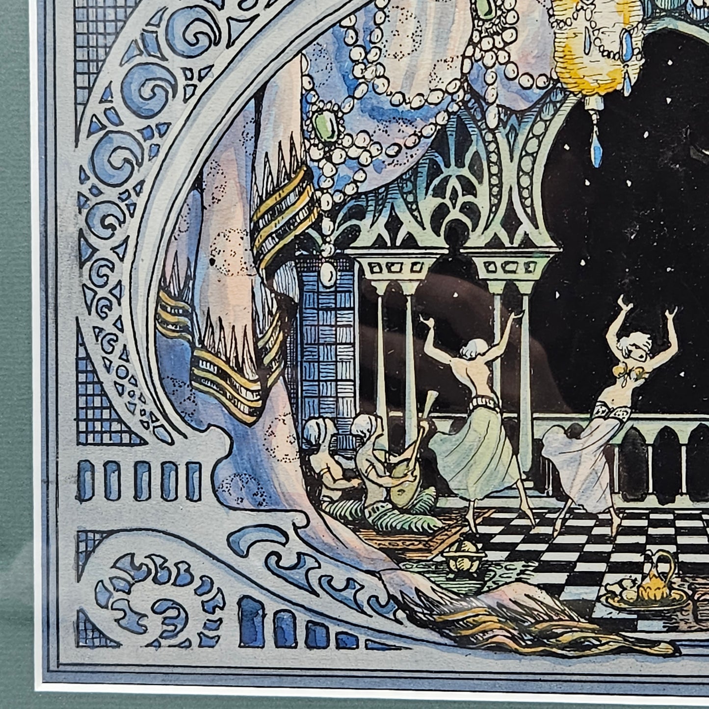 Orientalist Watercolor Signed B Hobknob 1962