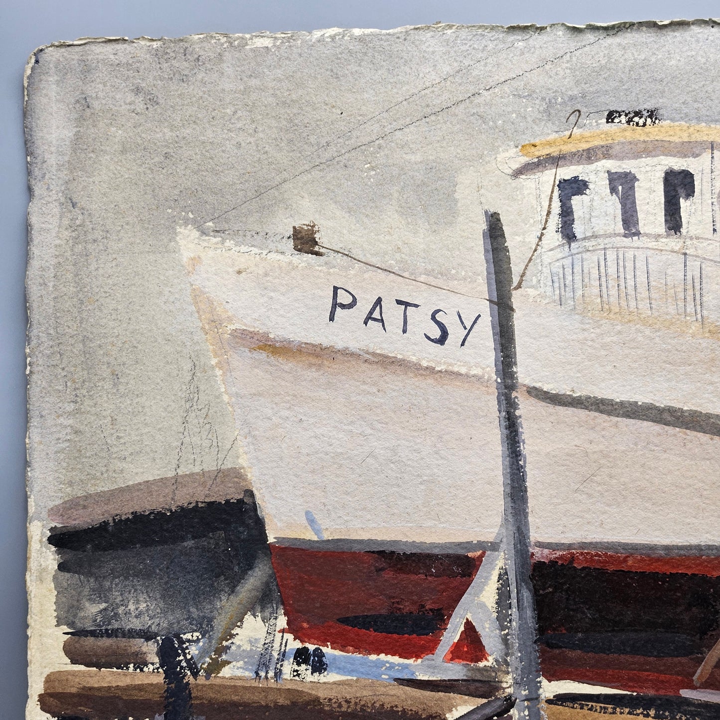 Charles Andrew Taylor (1910-1975) Watercolor "Patsy" in Dry Dock
