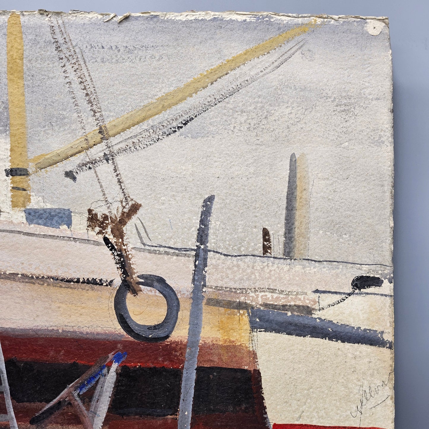 Charles Andrew Taylor (1910-1975) Watercolor "Patsy" in Dry Dock