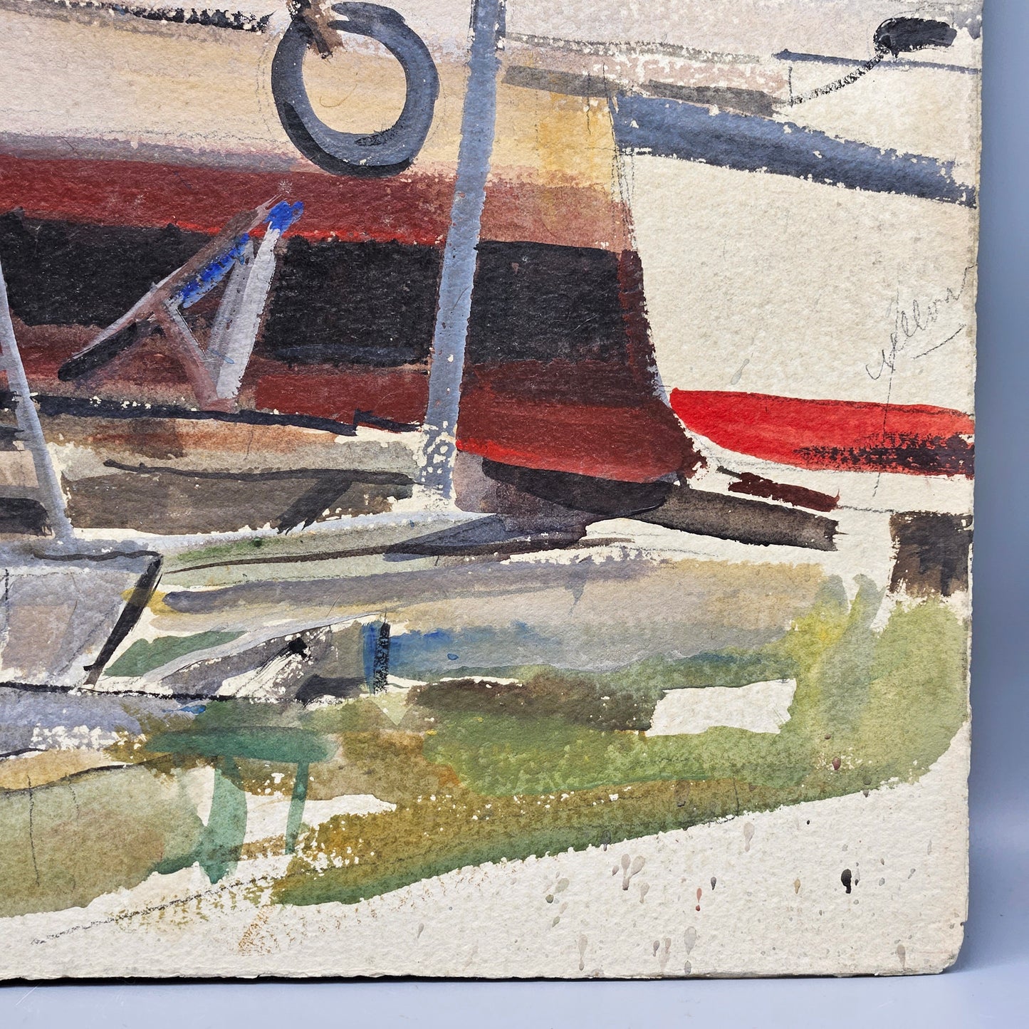 Charles Andrew Taylor (1910-1975) Watercolor "Patsy" in Dry Dock
